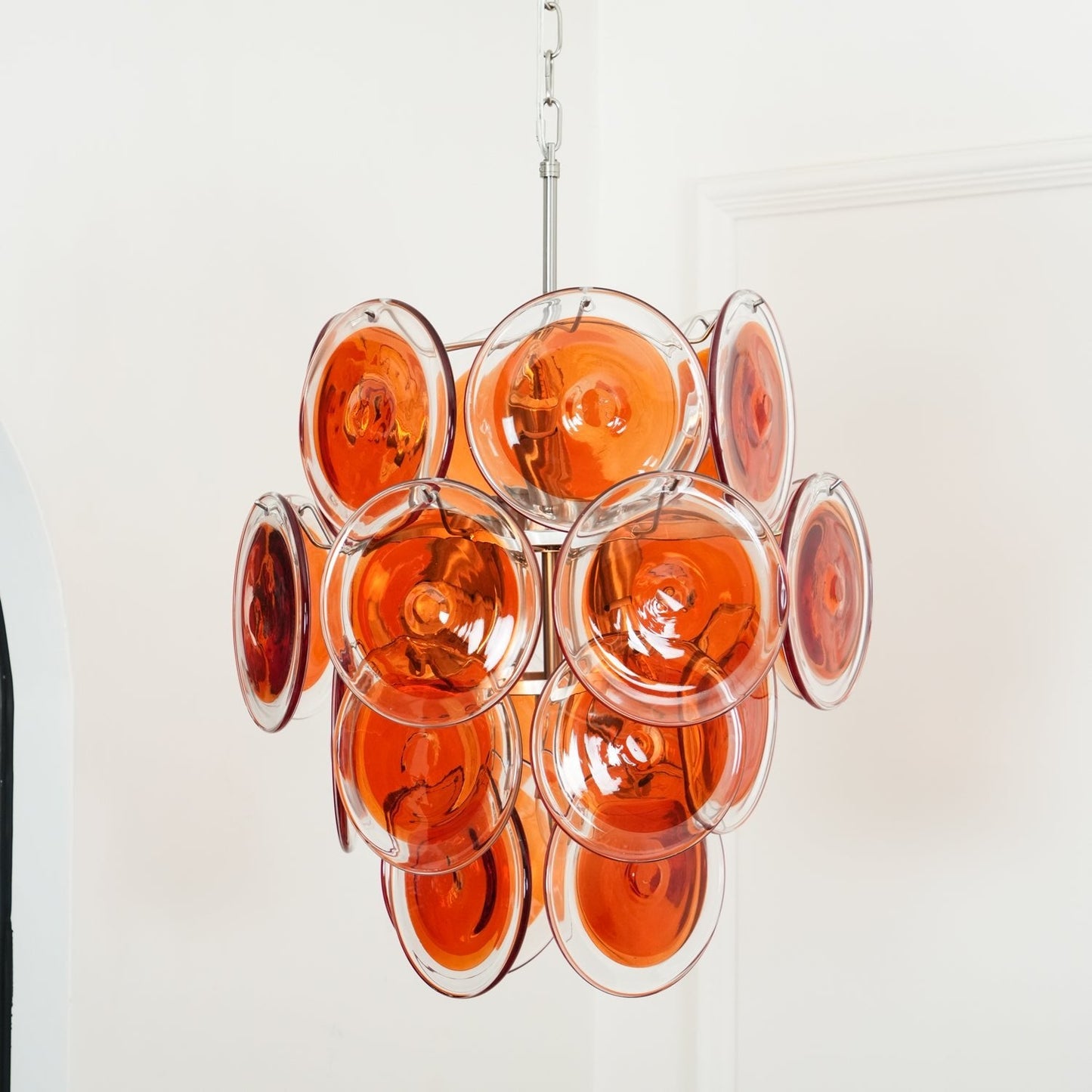 Murano Orange Disk Glass Chandelier - YIOSI