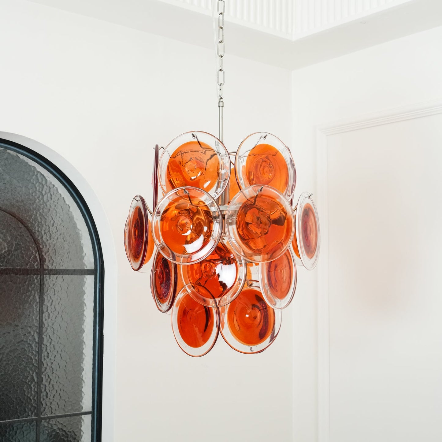 Murano Orange Disk Glass Chandelier - YIOSI