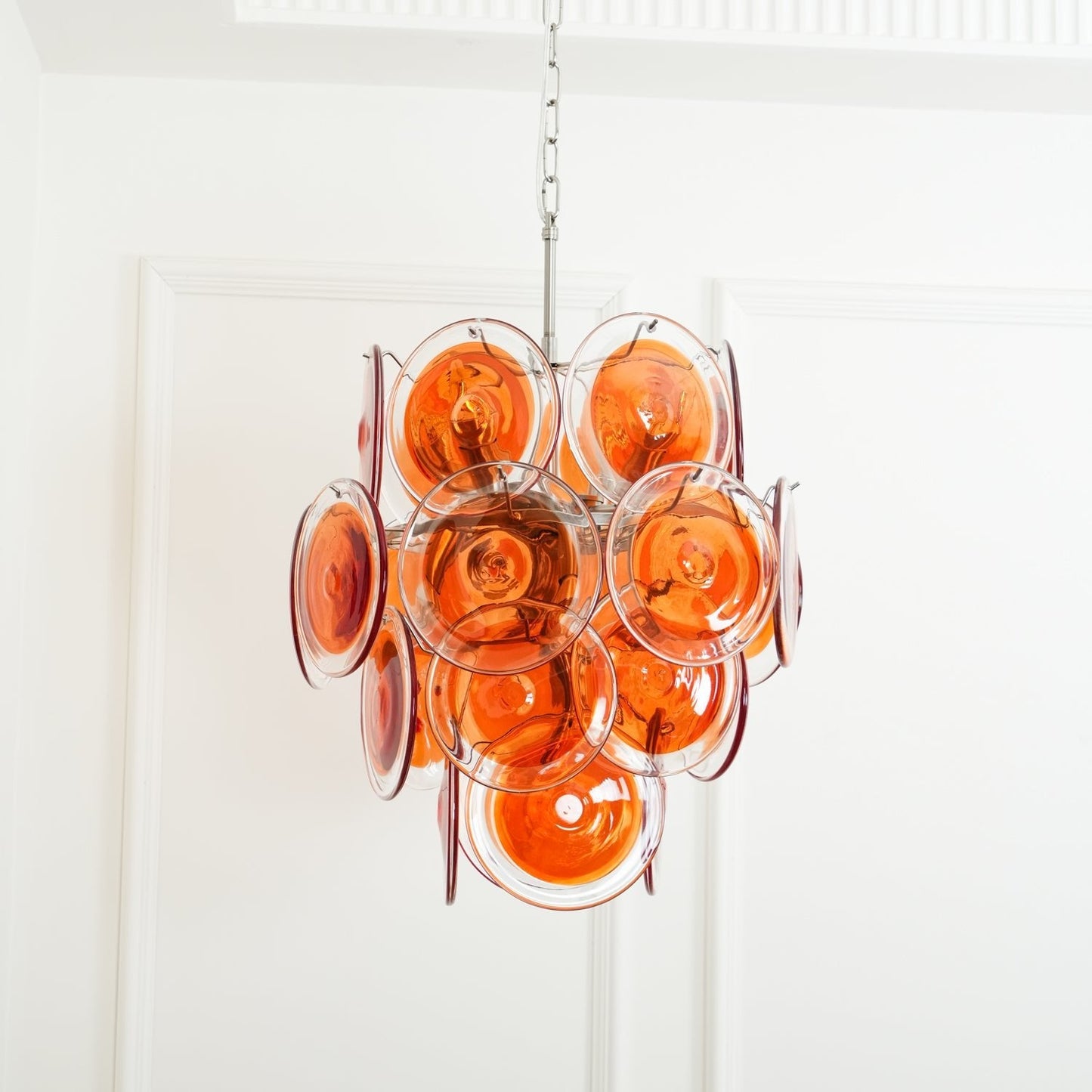 Murano Orange Disk Glass Chandelier - YIOSI