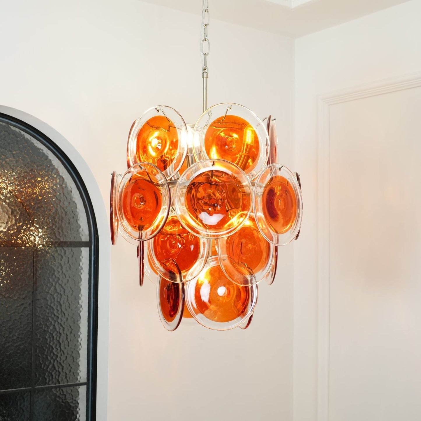 Murano Orange Disk Glass Chandelier - YIOSI