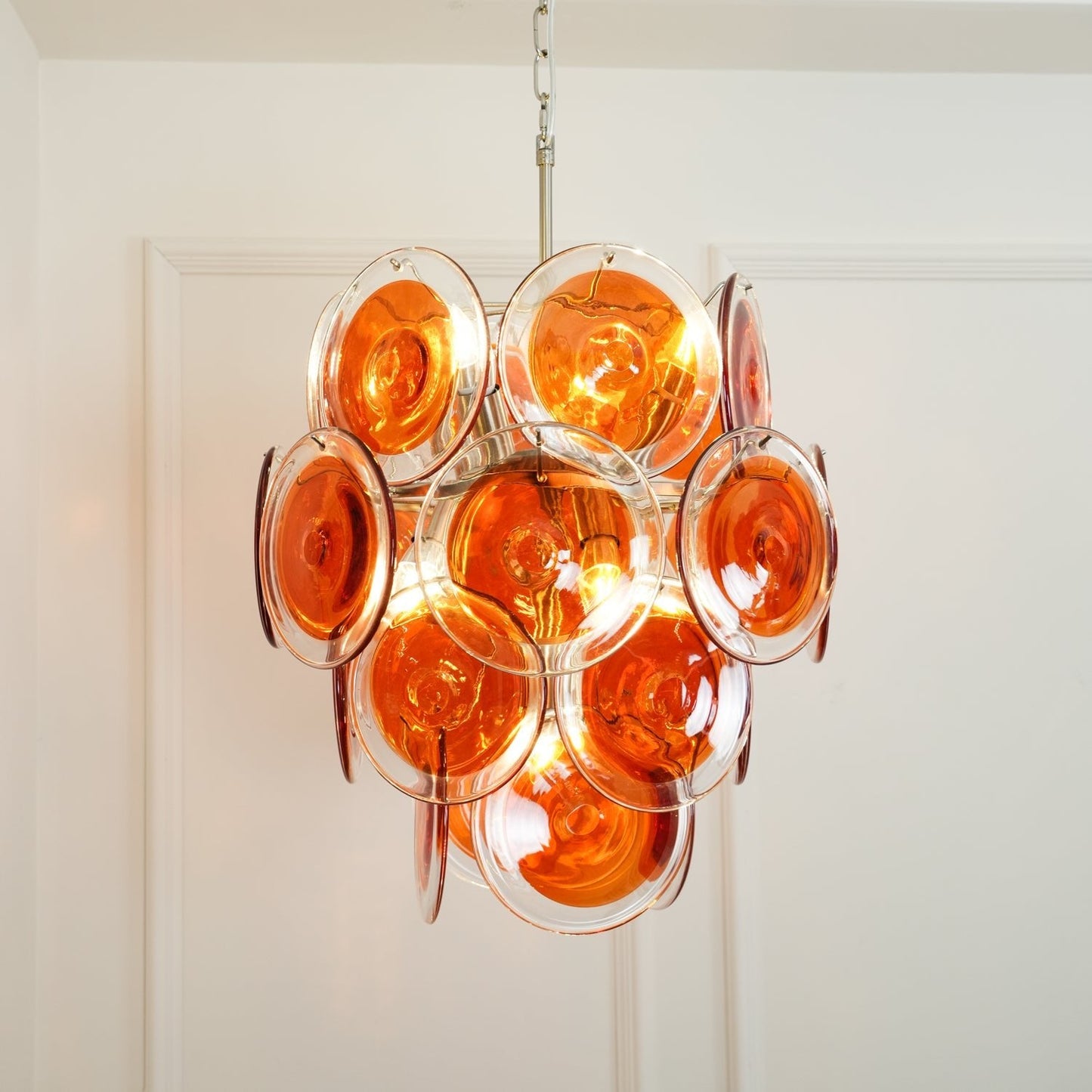 Murano Orange Disk Glass Chandelier - YIOSI