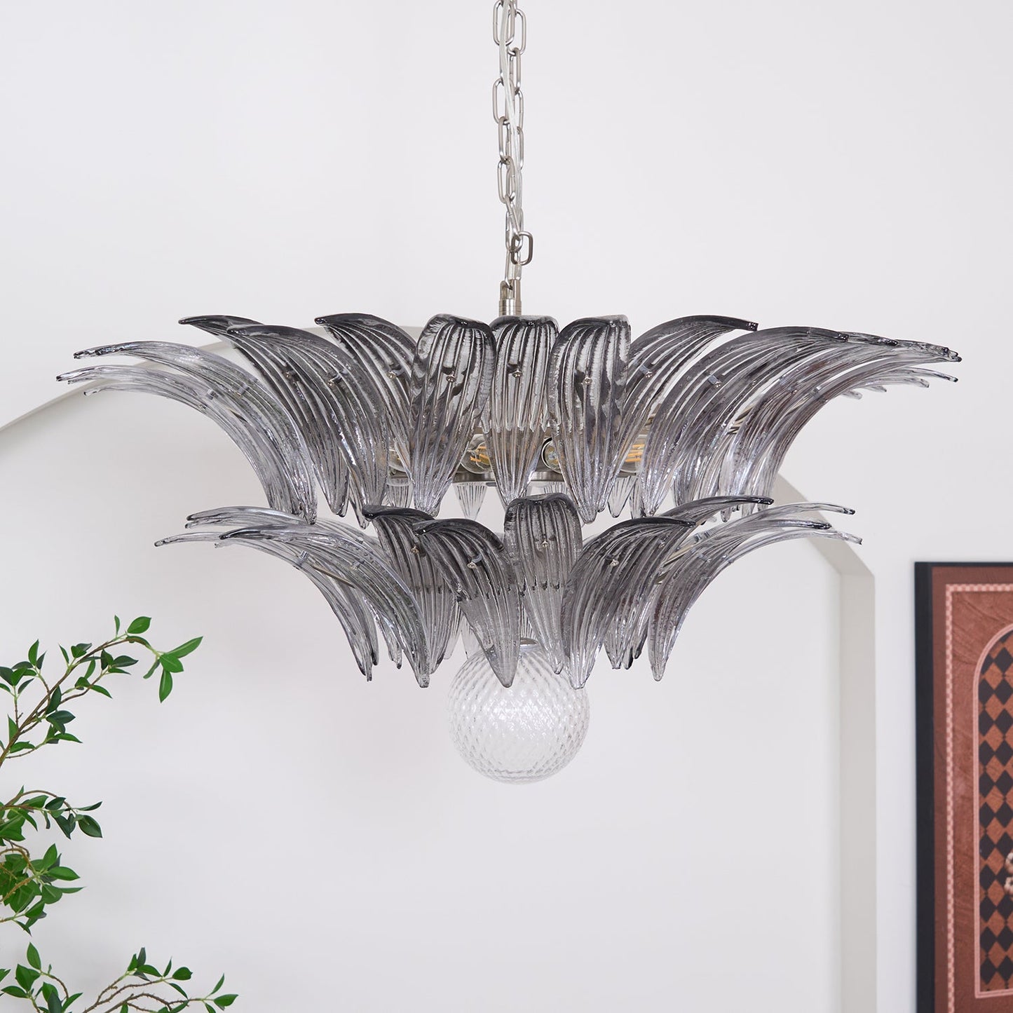 Murano Palmette Transparent Chandelier - YIOSI