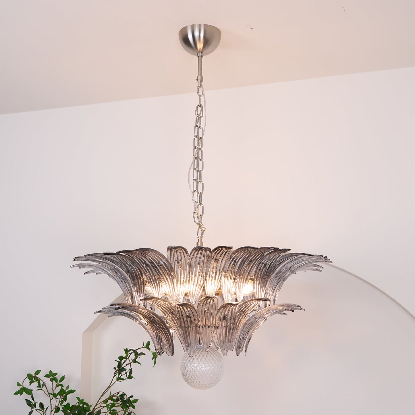 Murano Palmette Transparent Chandelier - YIOSI