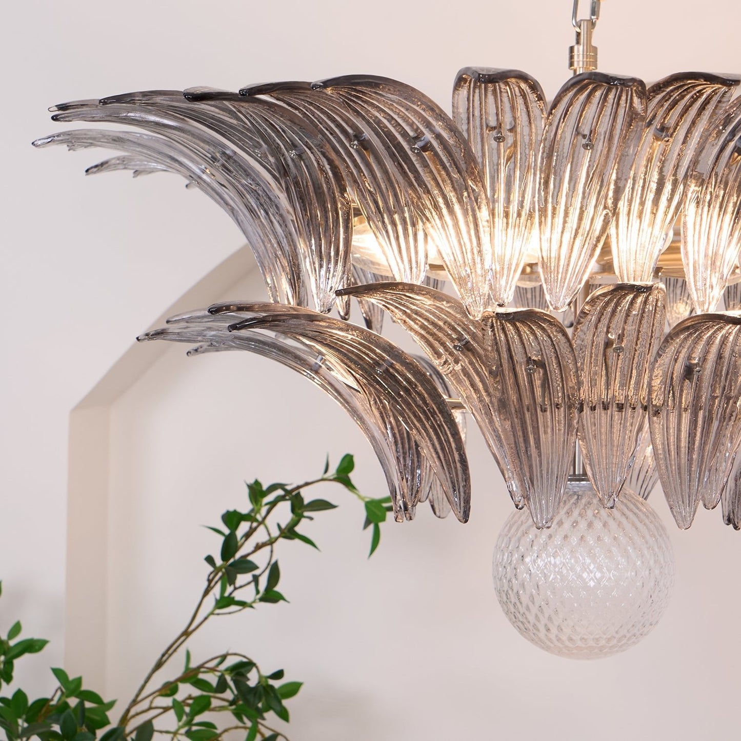 Murano Palmette Transparent Chandelier - YIOSI