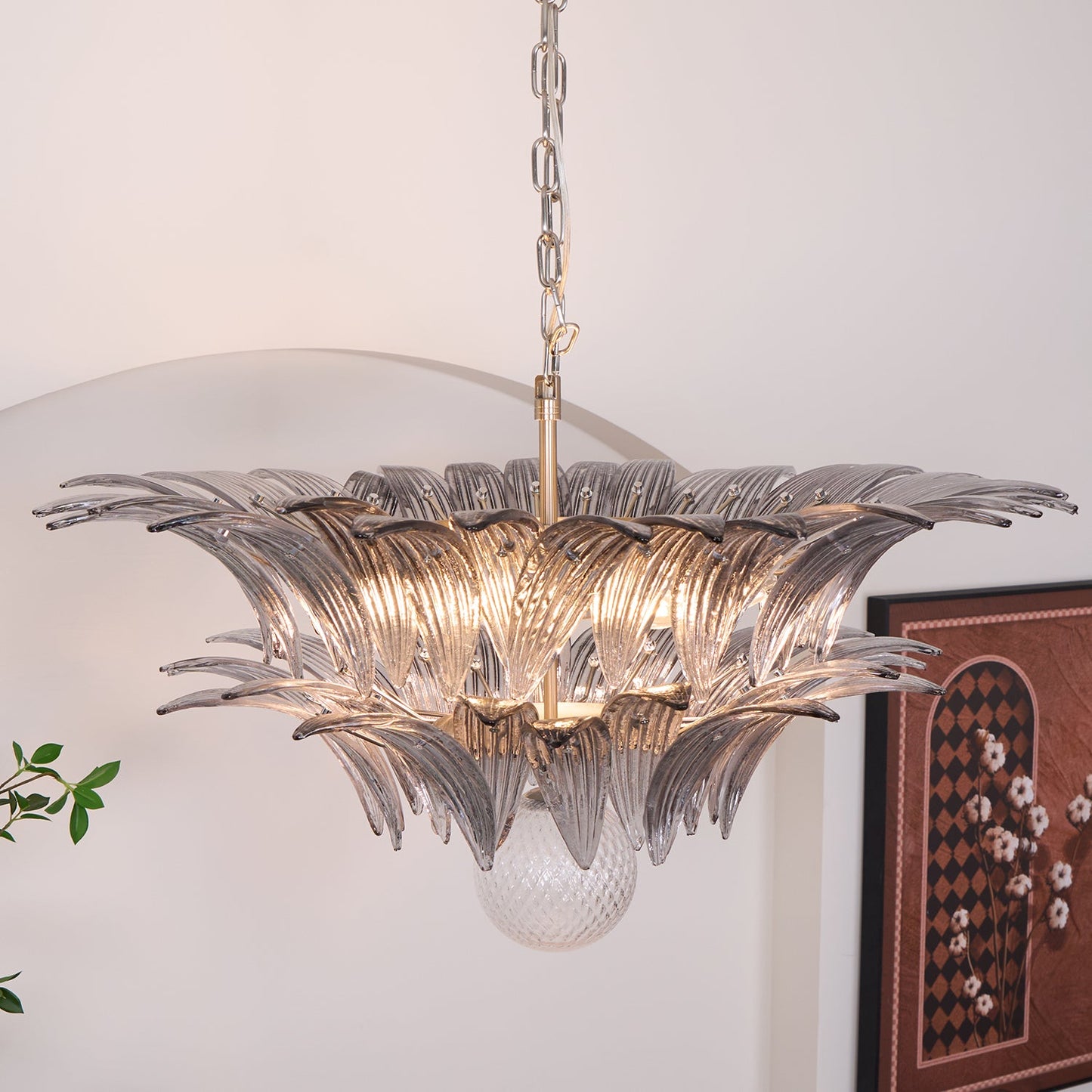 Murano Palmette Transparent Chandelier - YIOSI