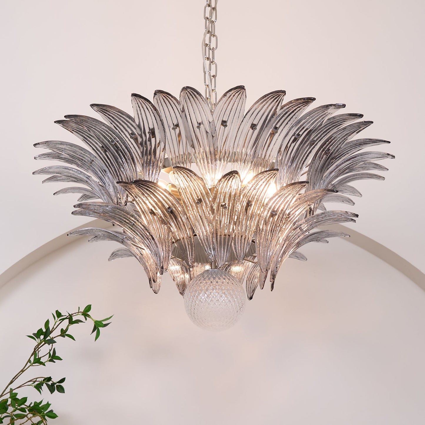 Murano Palmette Transparent Chandelier - YIOSI