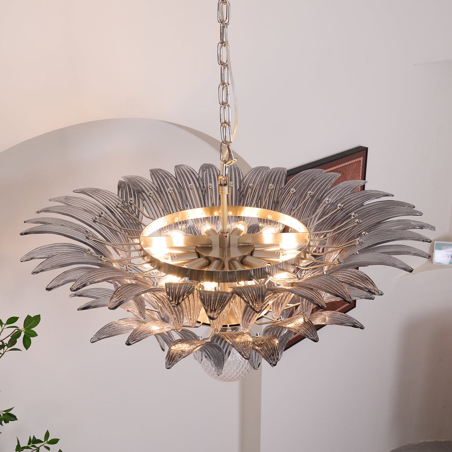 Murano Palmette Transparent Chandelier - YIOSI