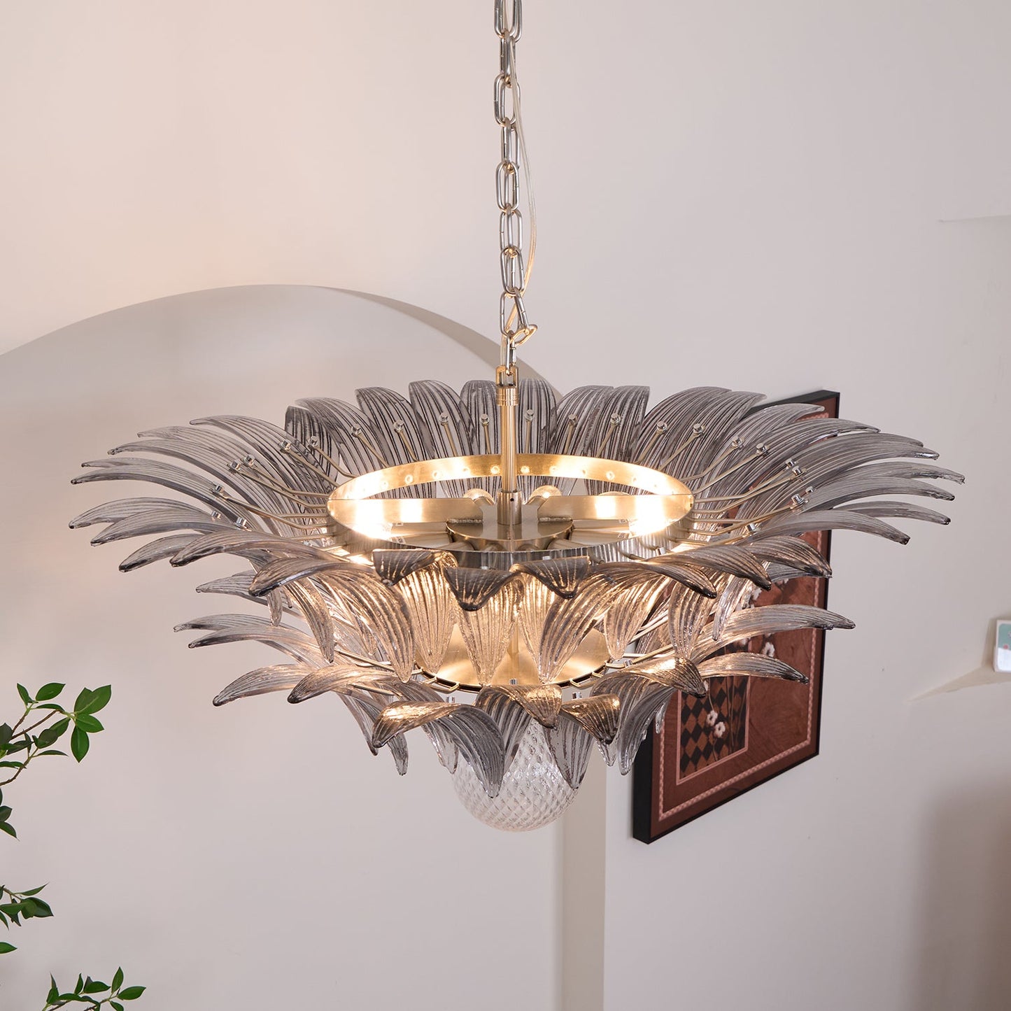 Murano Palmette Transparent Chandelier - YIOSI