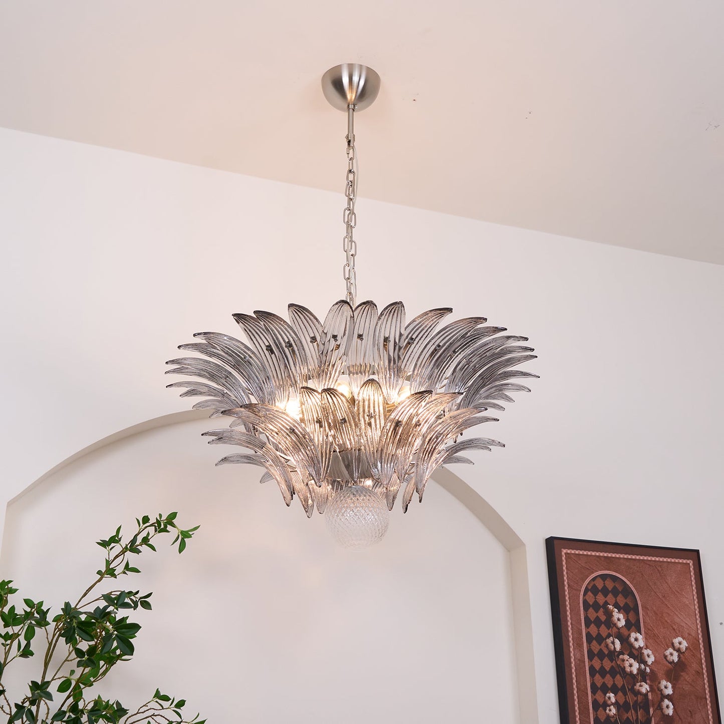 Murano Palmette Transparent Chandelier - YIOSI