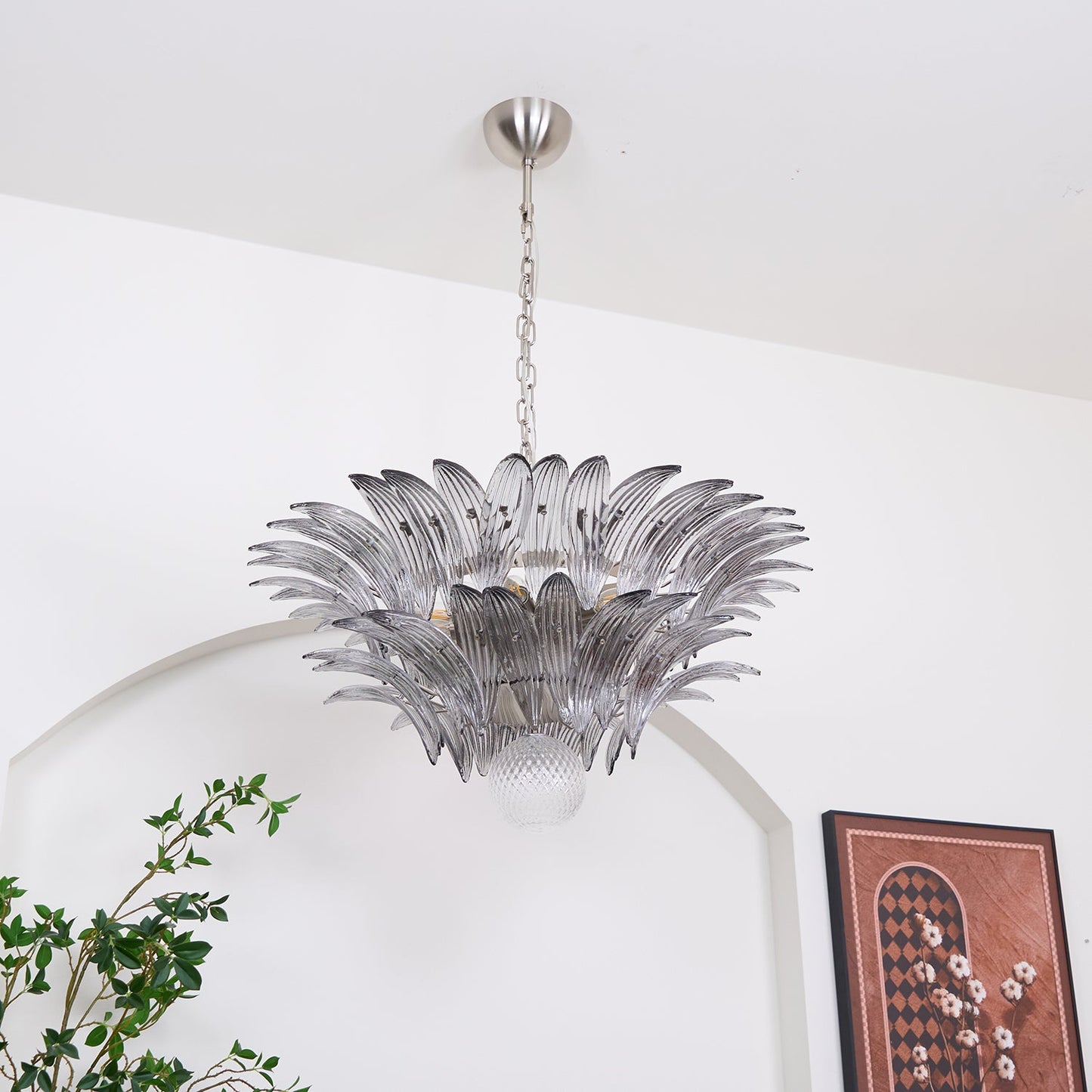 Murano Palmette Transparent Chandelier - YIOSI