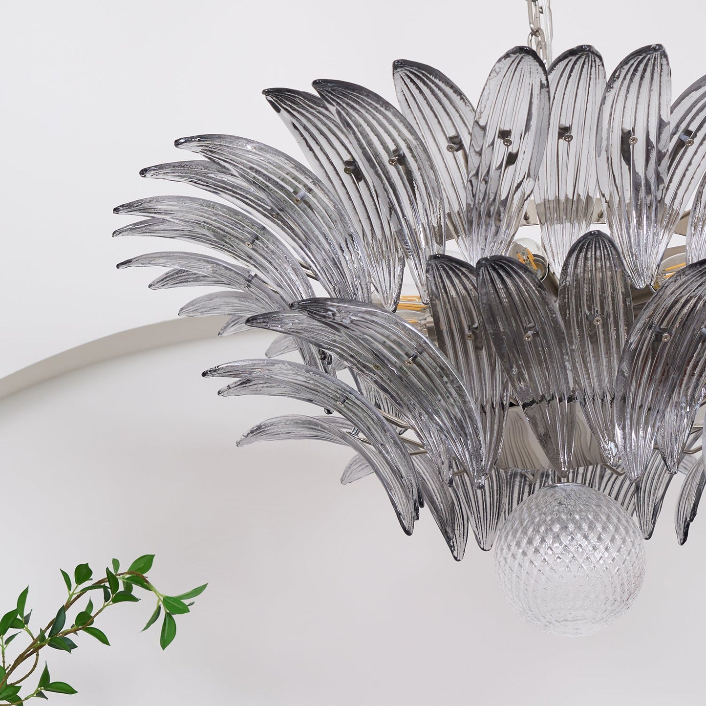 Murano Palmette Transparent Chandelier - YIOSI