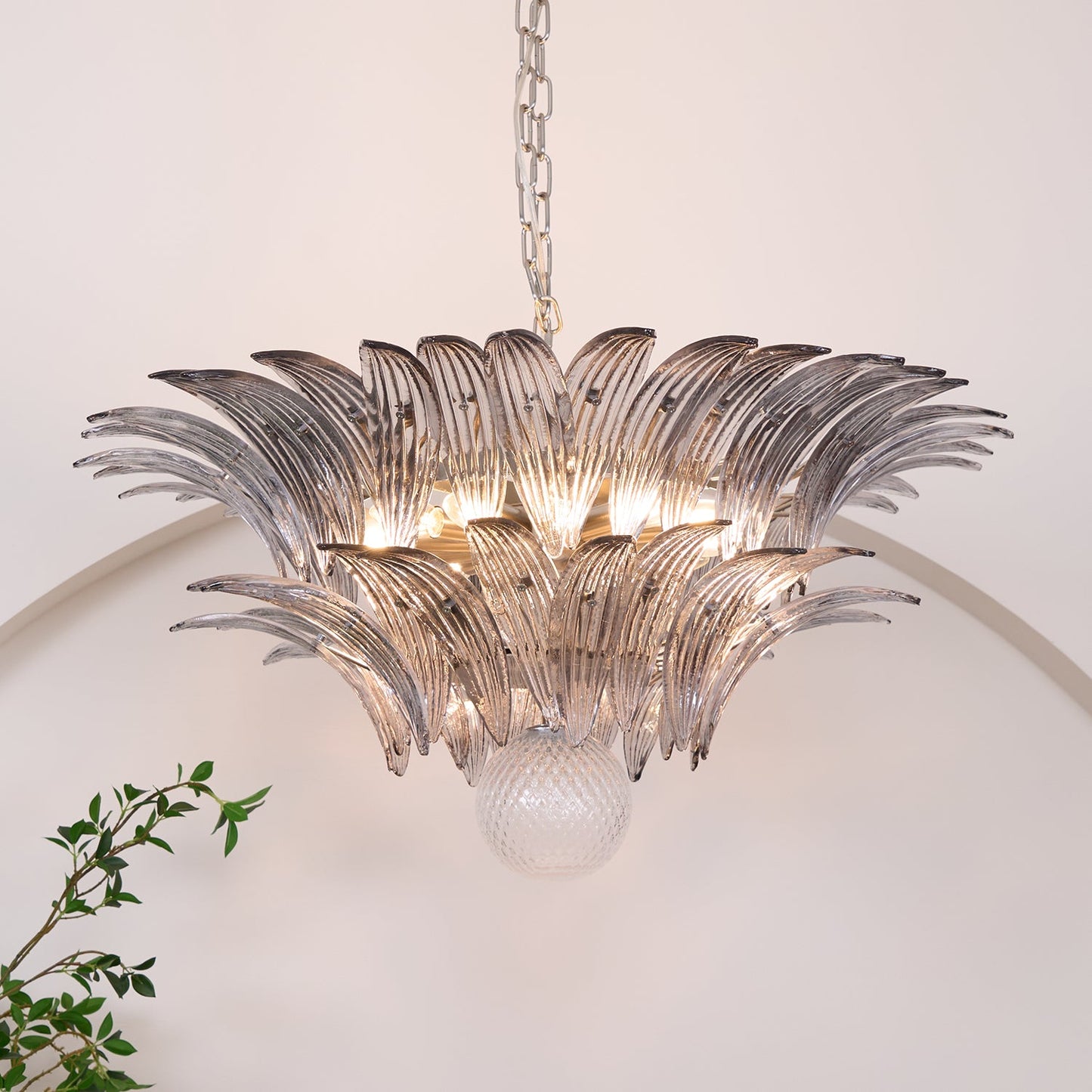 Murano Palmette Transparent Chandelier - YIOSI