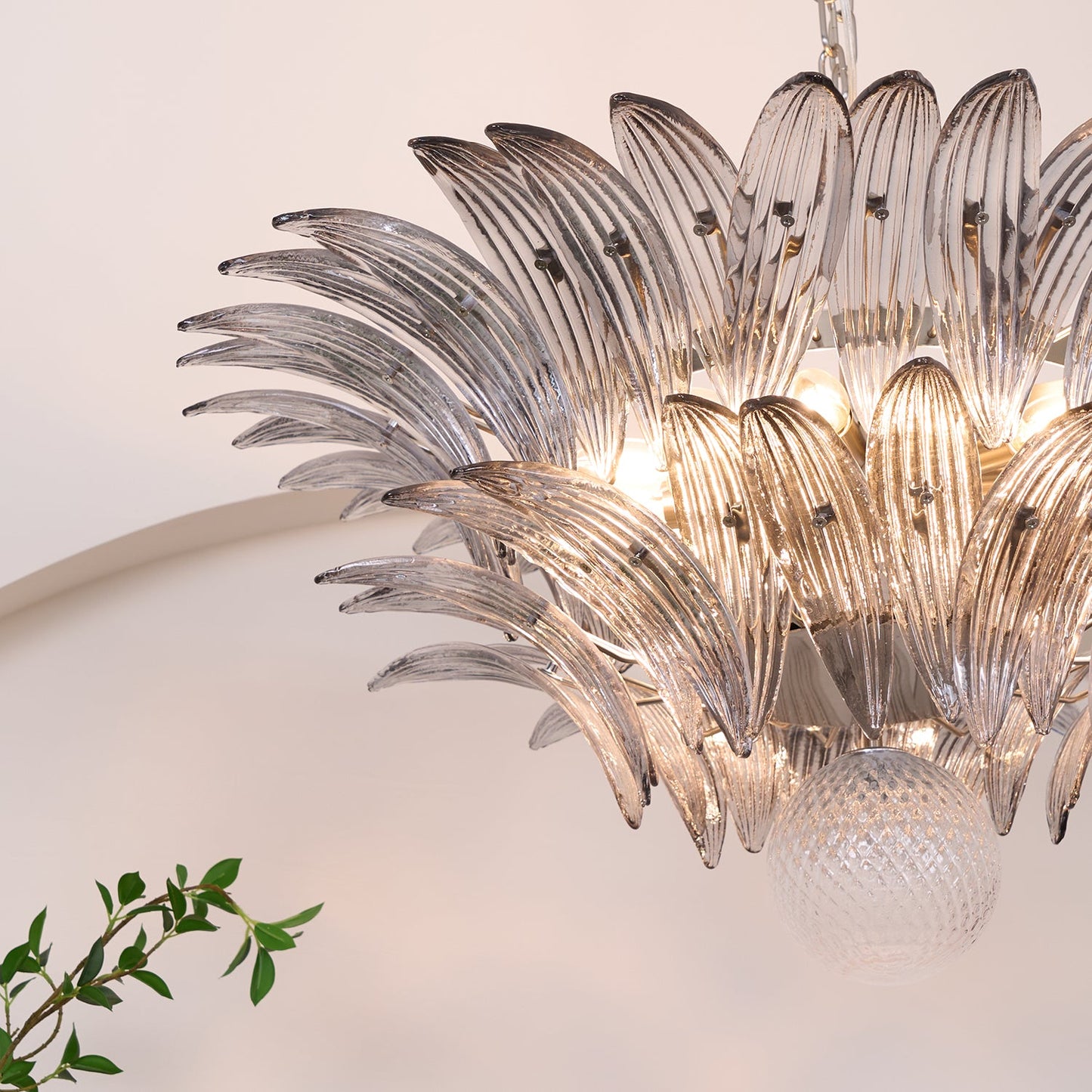 Murano Palmette Transparent Chandelier - YIOSI