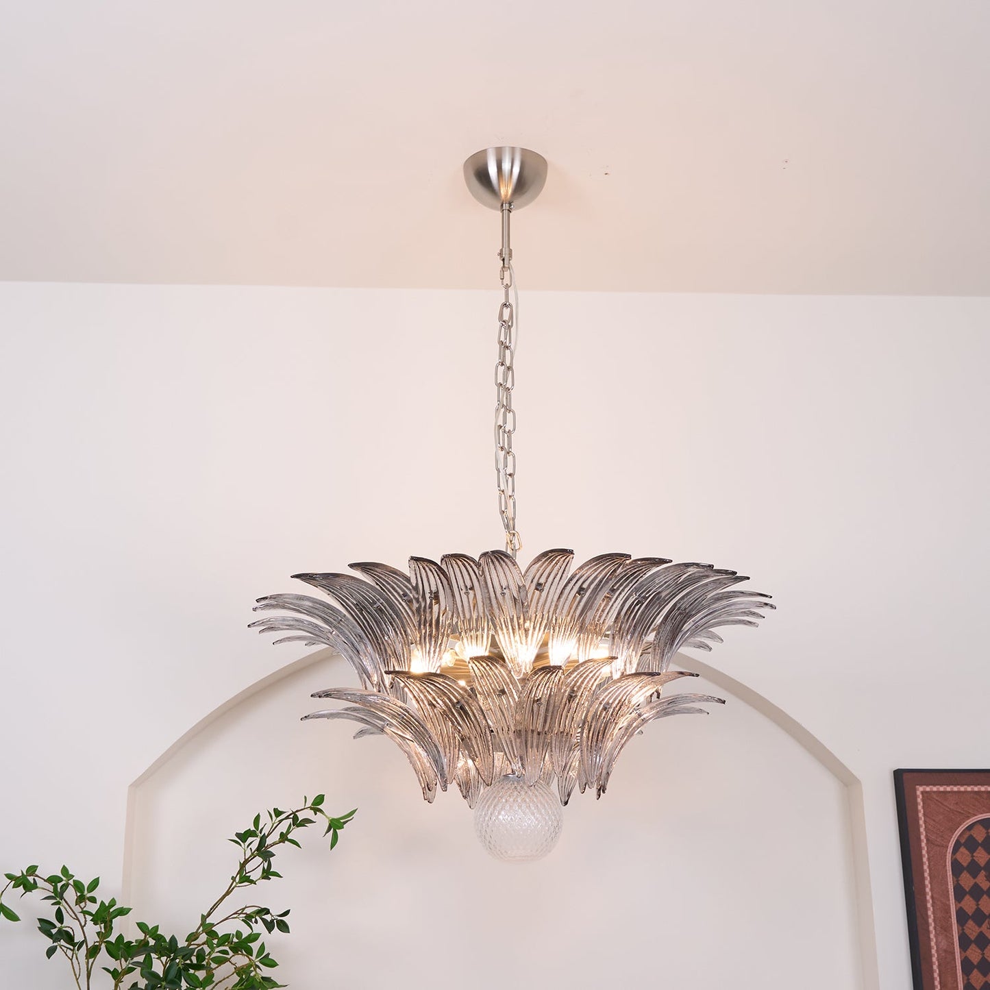 Murano Palmette Transparent Chandelier - YIOSI