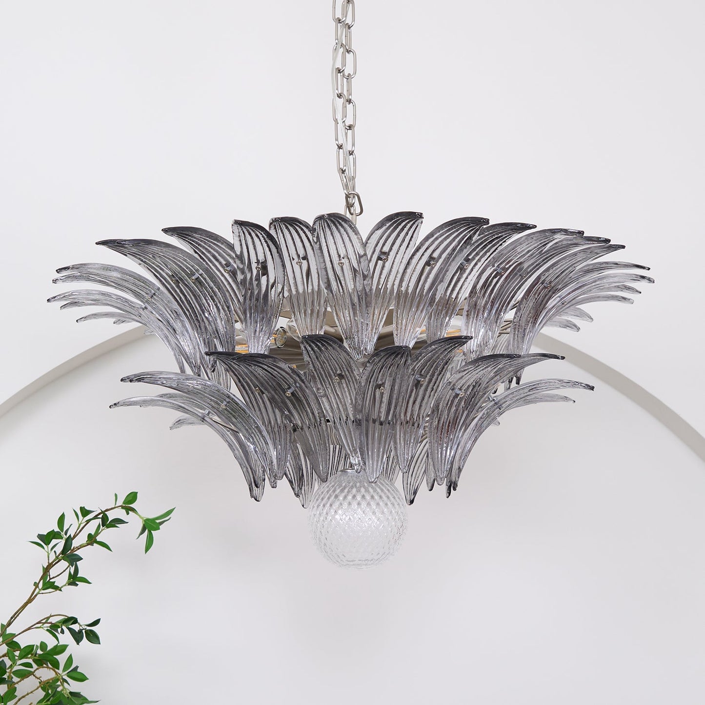 Murano Palmette Transparent Chandelier - YIOSI