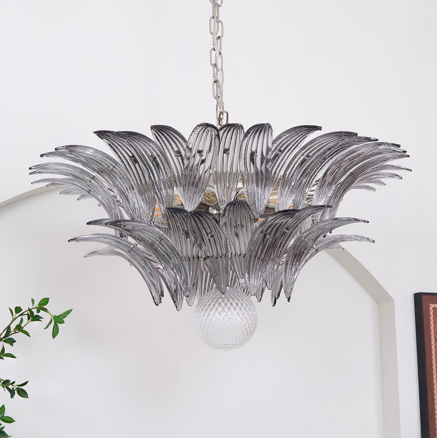 Murano Palmette Transparent Chandelier - YIOSI