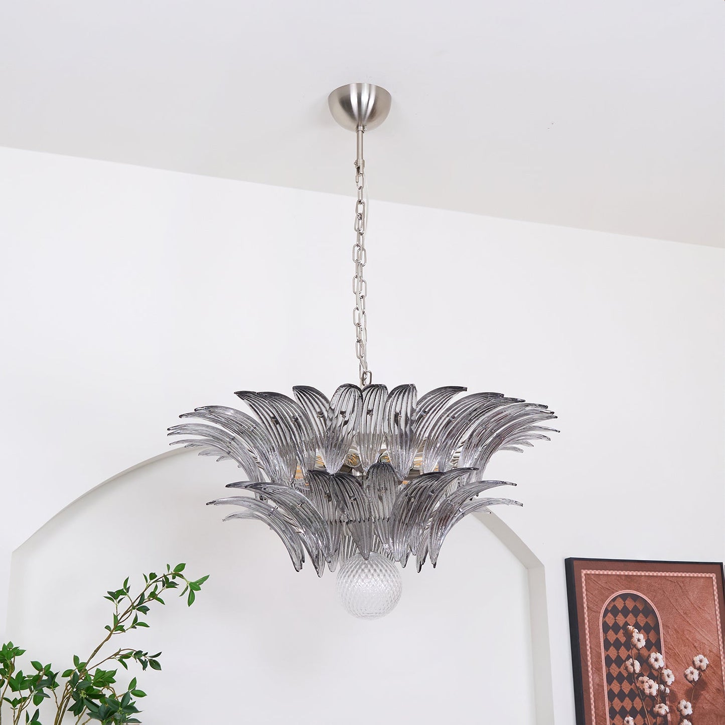 Murano Palmette Transparent Chandelier - YIOSI