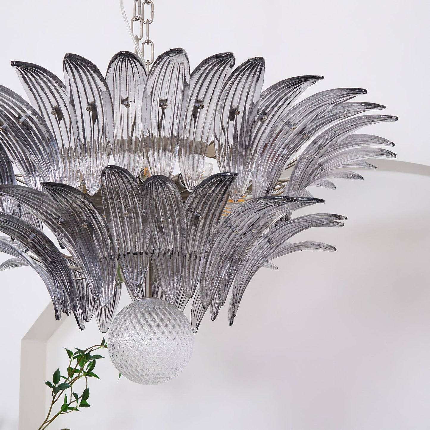 Murano Palmette Transparent Chandelier - YIOSI