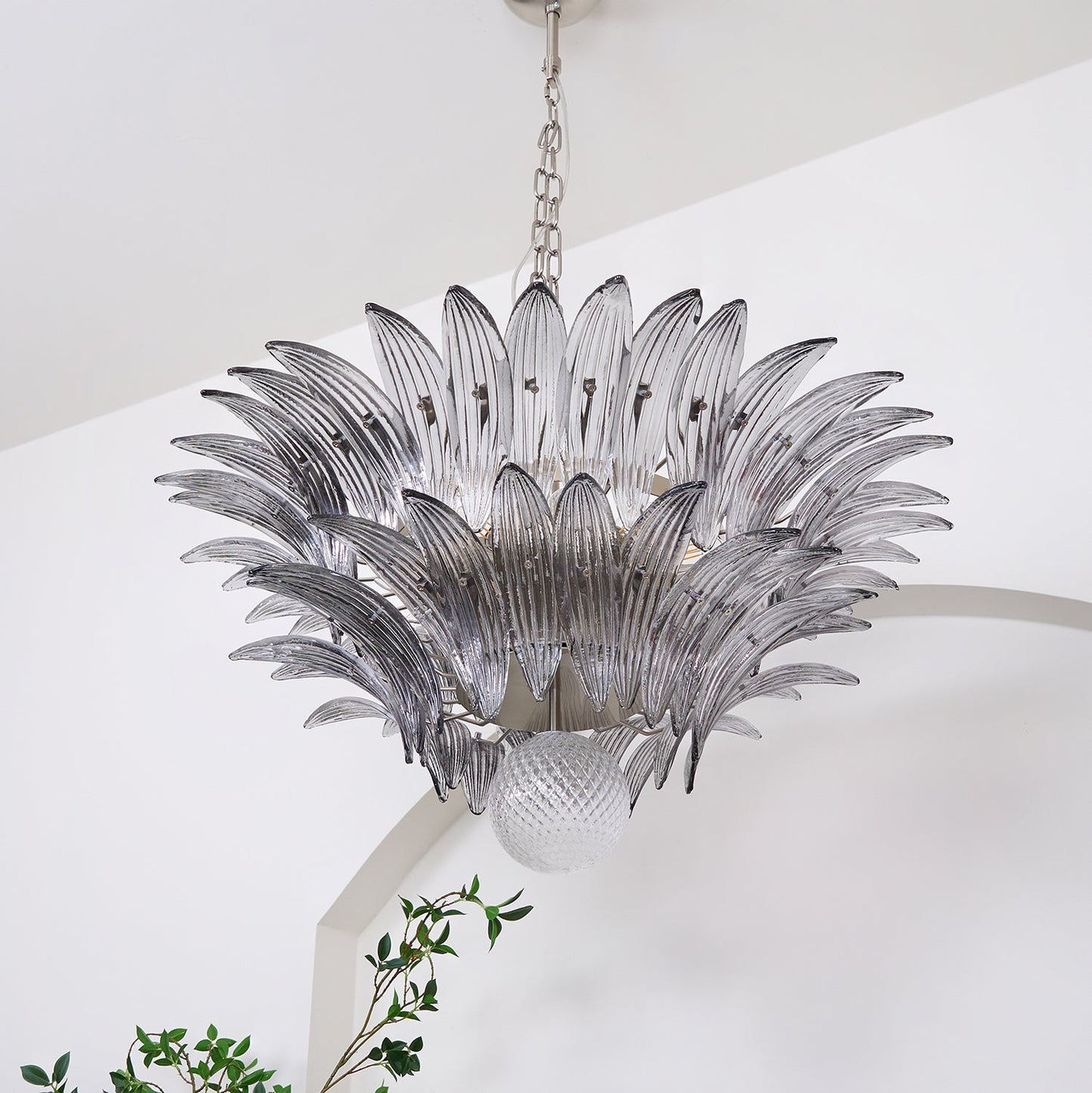 Murano Palmette Transparent Chandelier - YIOSI