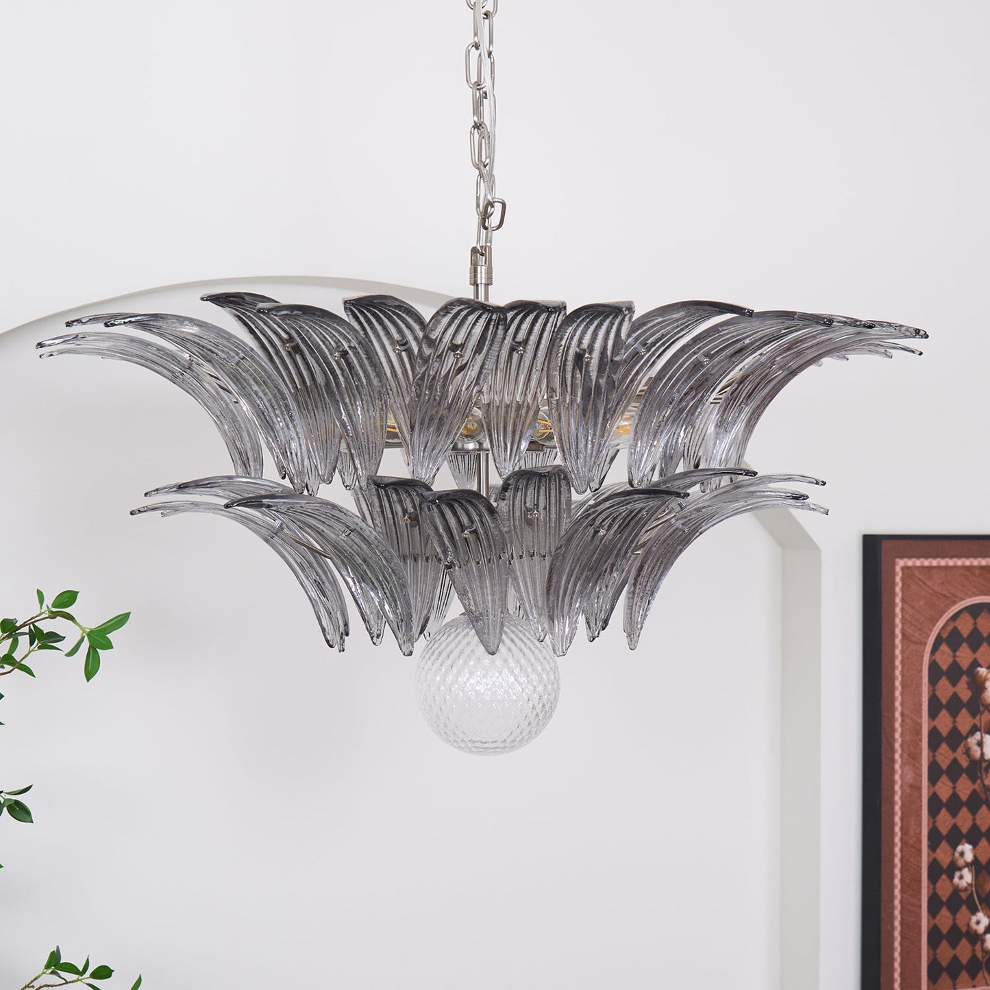 Murano Palmette Transparent Chandelier - YIOSI