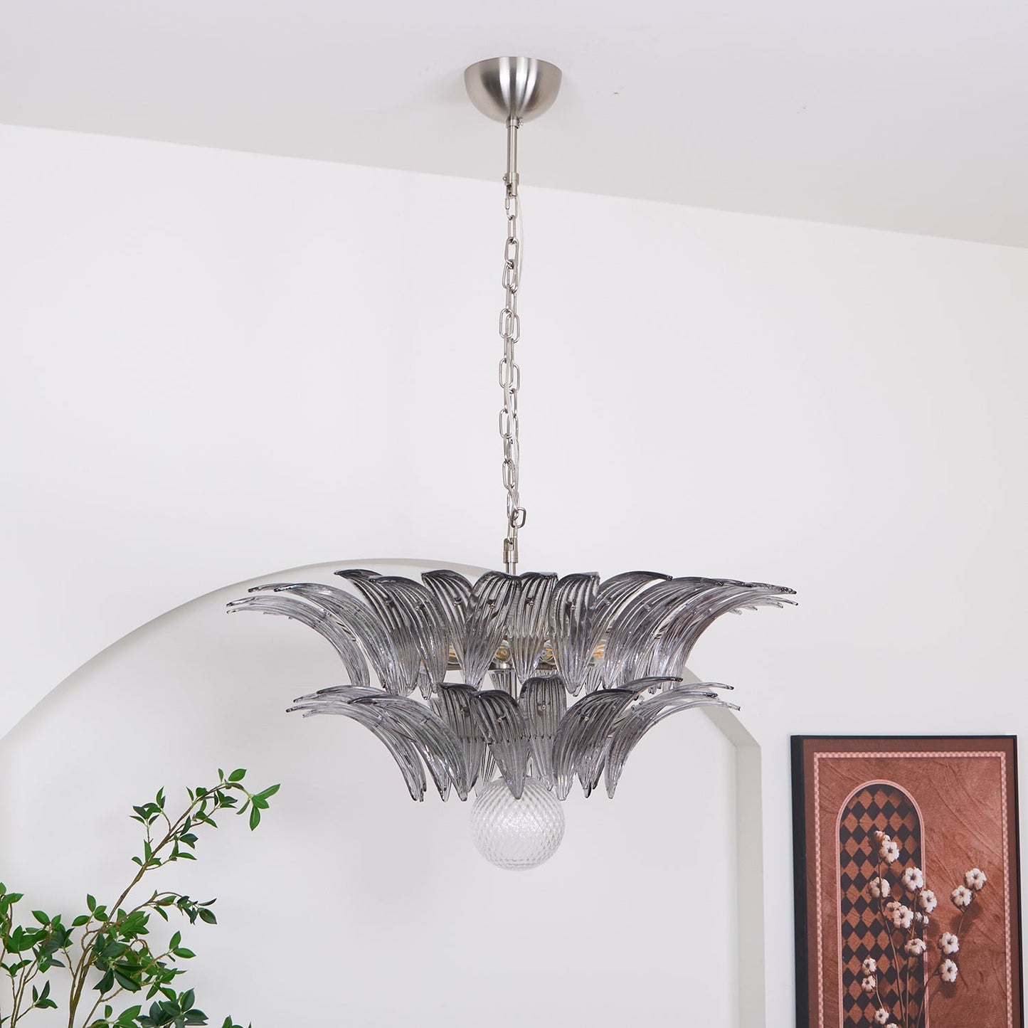 Murano Palmette Transparent Chandelier - YIOSI