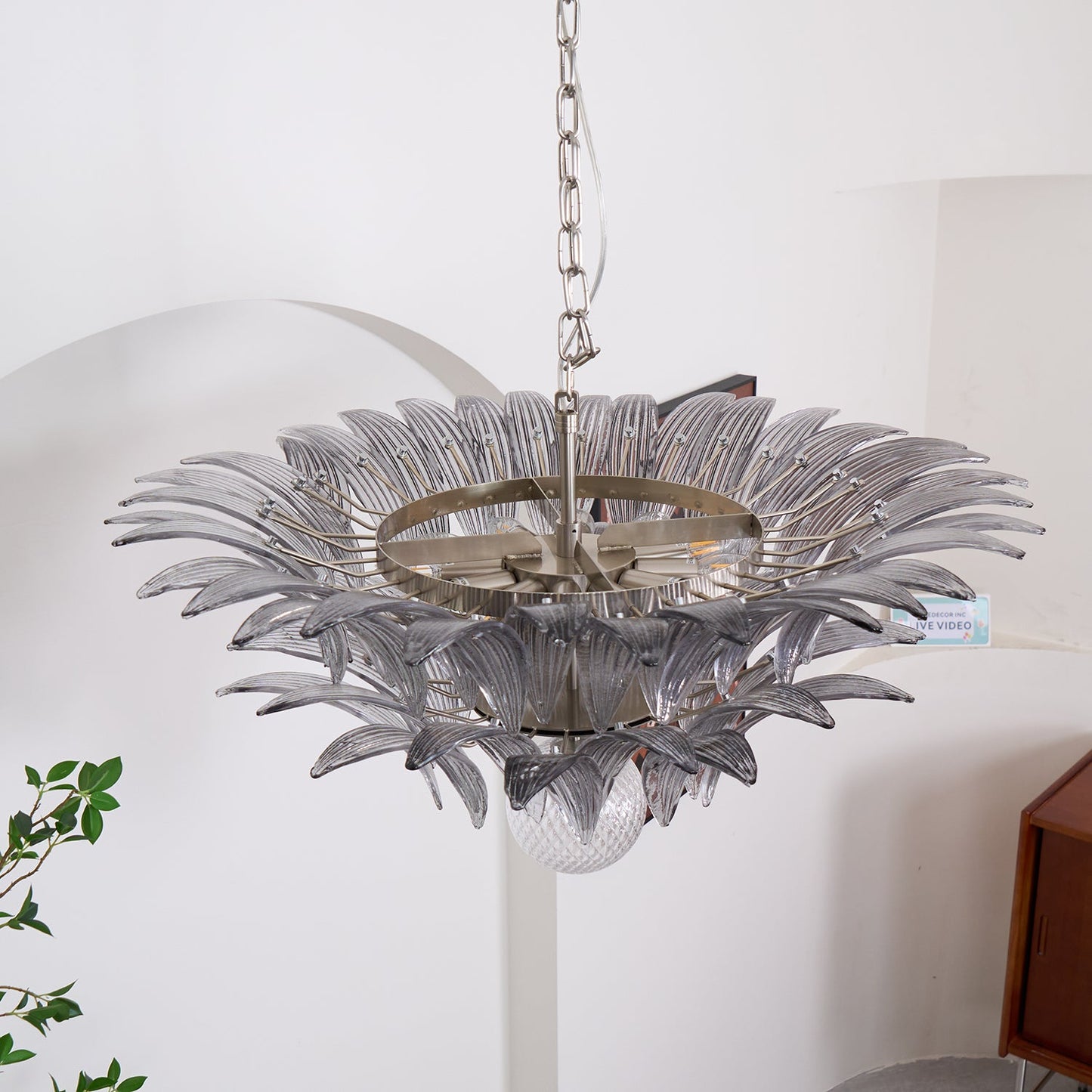 Murano Palmette Transparent Chandelier - YIOSI