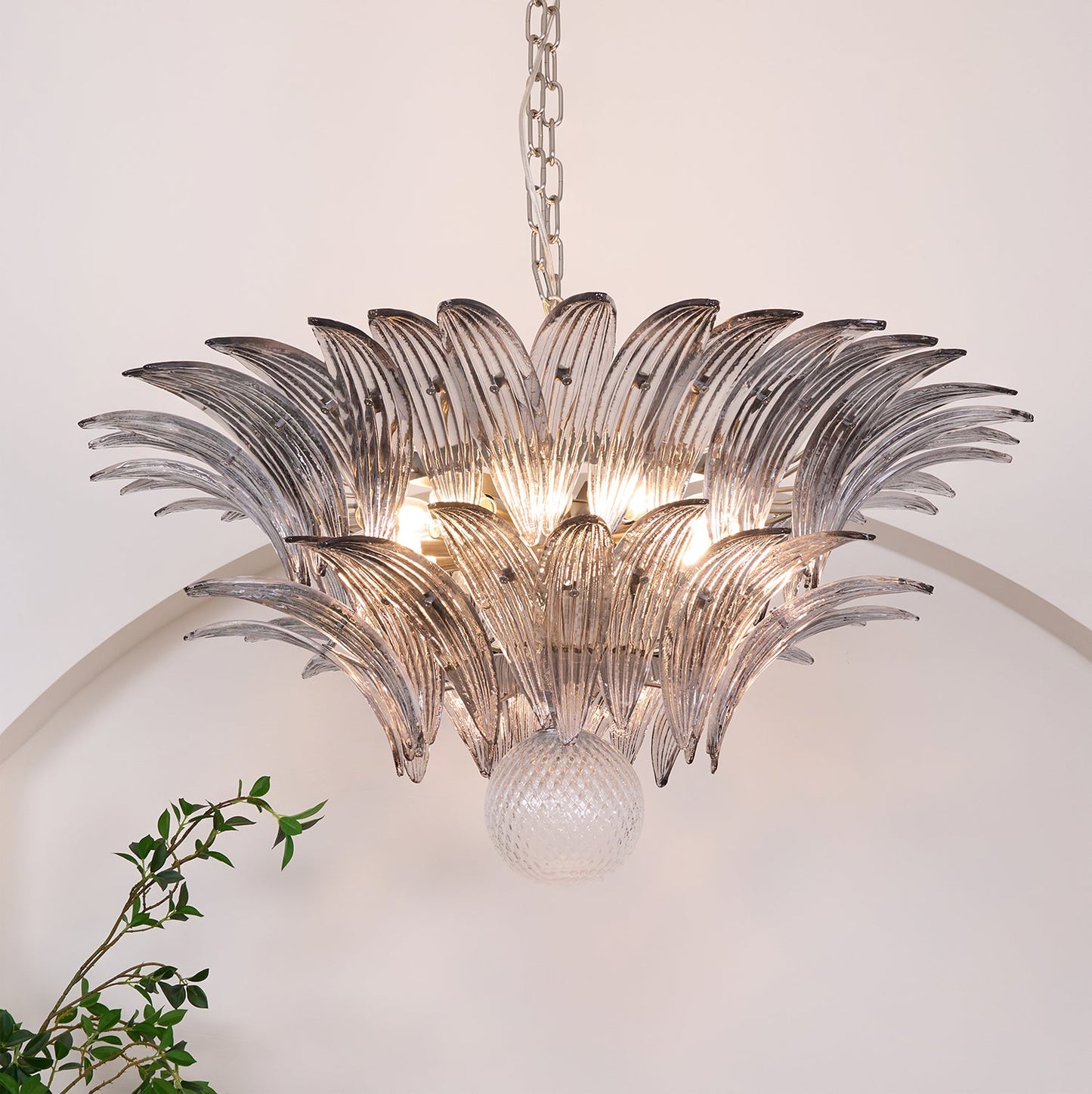 Murano Palmette Transparent Chandelier - YIOSI