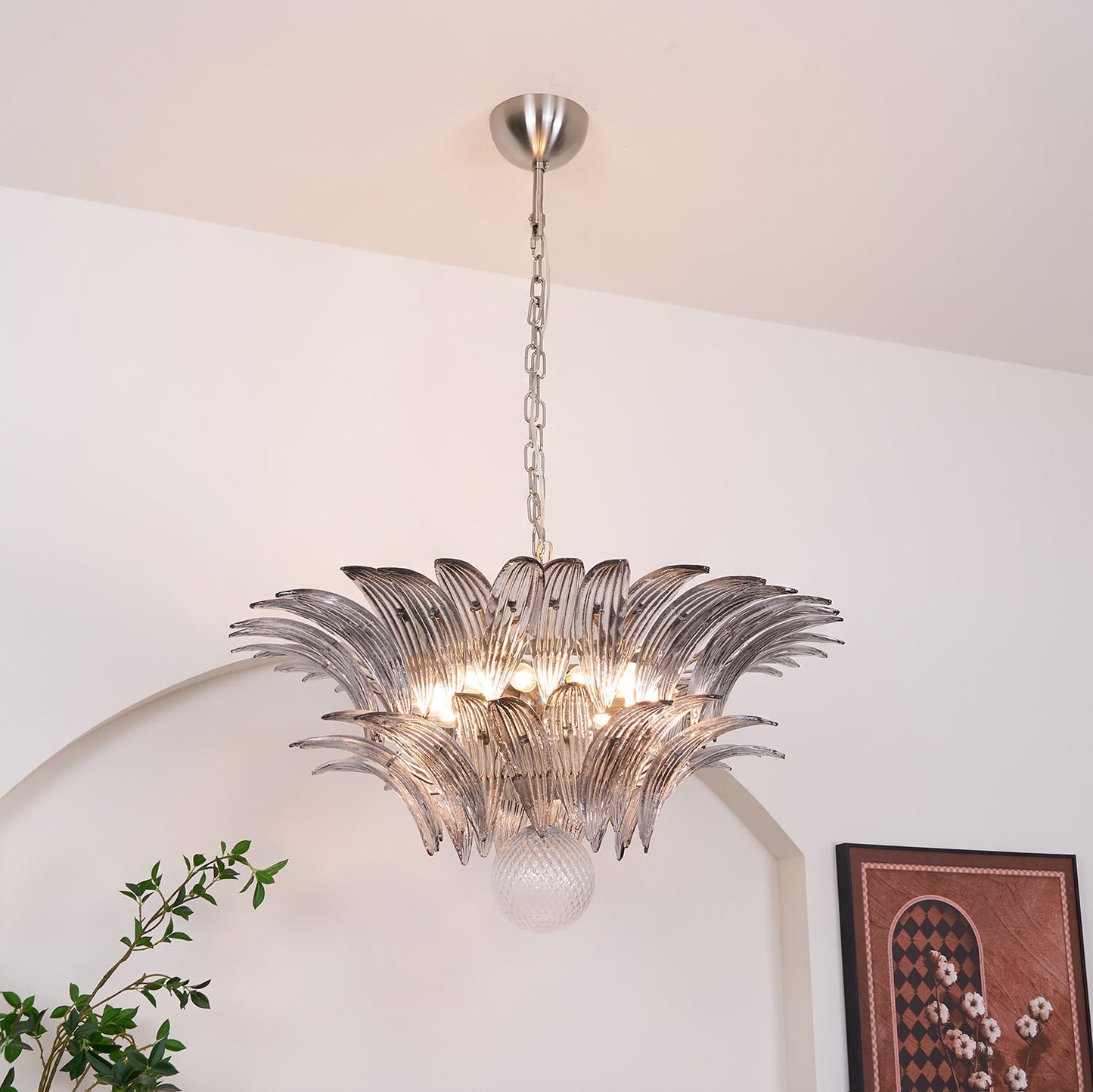 Murano Palmette Transparent Chandelier - YIOSI