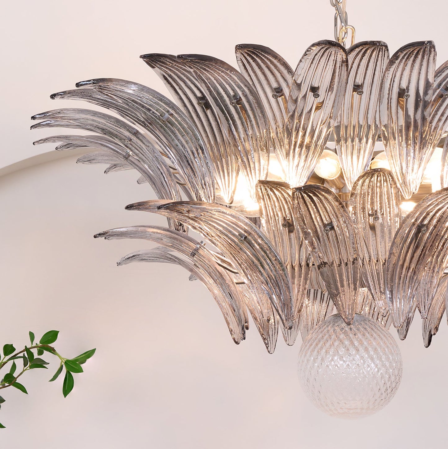 Murano Palmette Transparent Chandelier - YIOSI