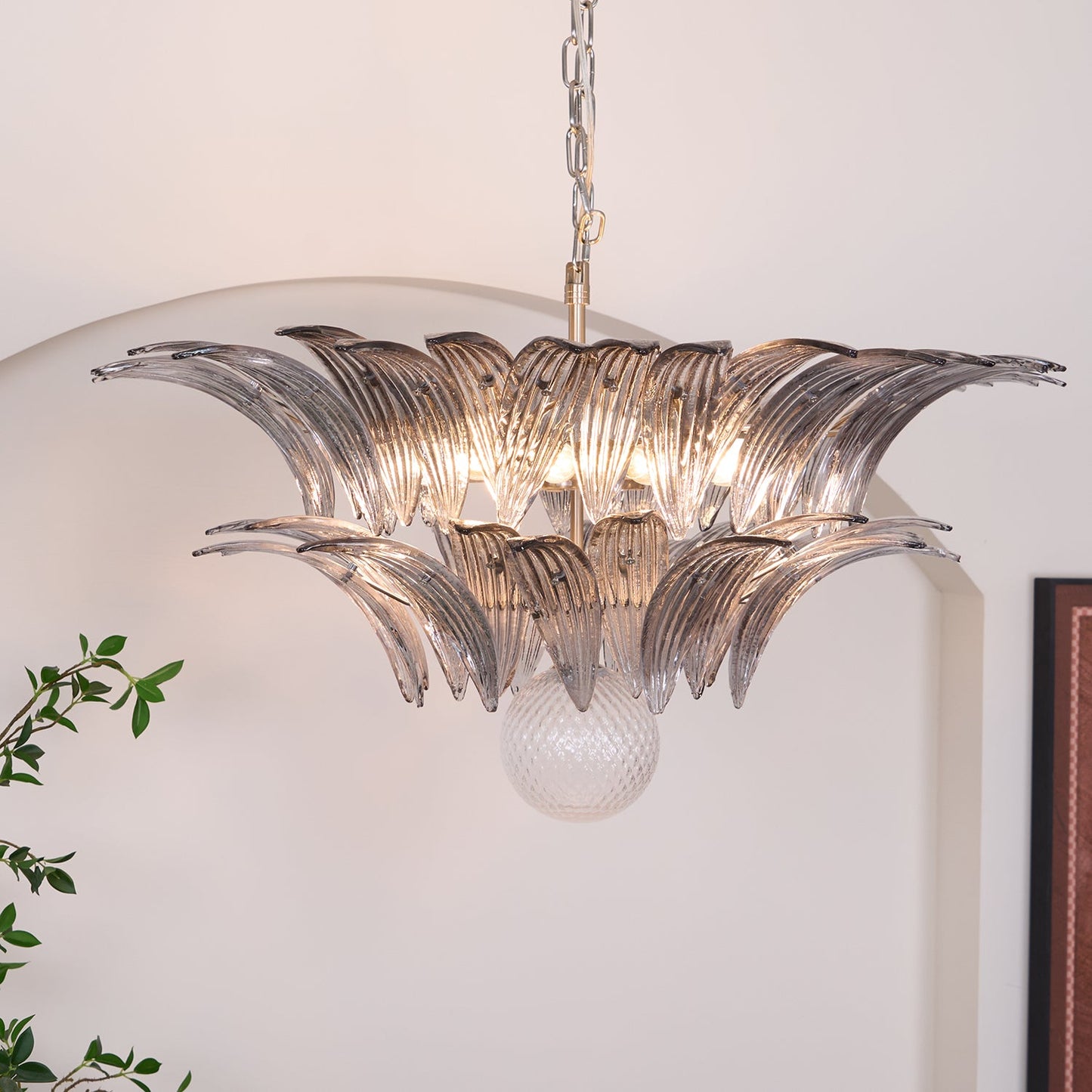 Murano Palmette Transparent Chandelier - YIOSI