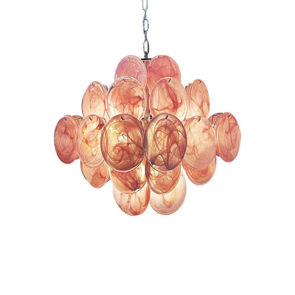 Murano Pink Disks Chandelier - YIOSI