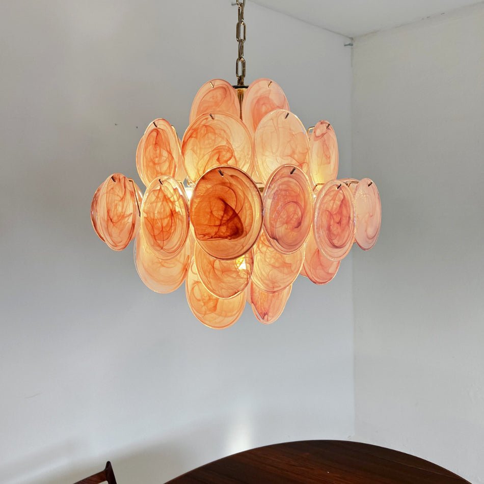Murano Pink Disks Chandelier - YIOSI