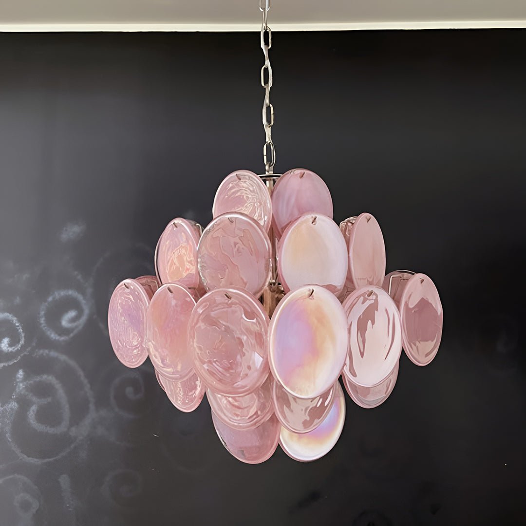 Murano Pink Disks Chandelier - YIOSI