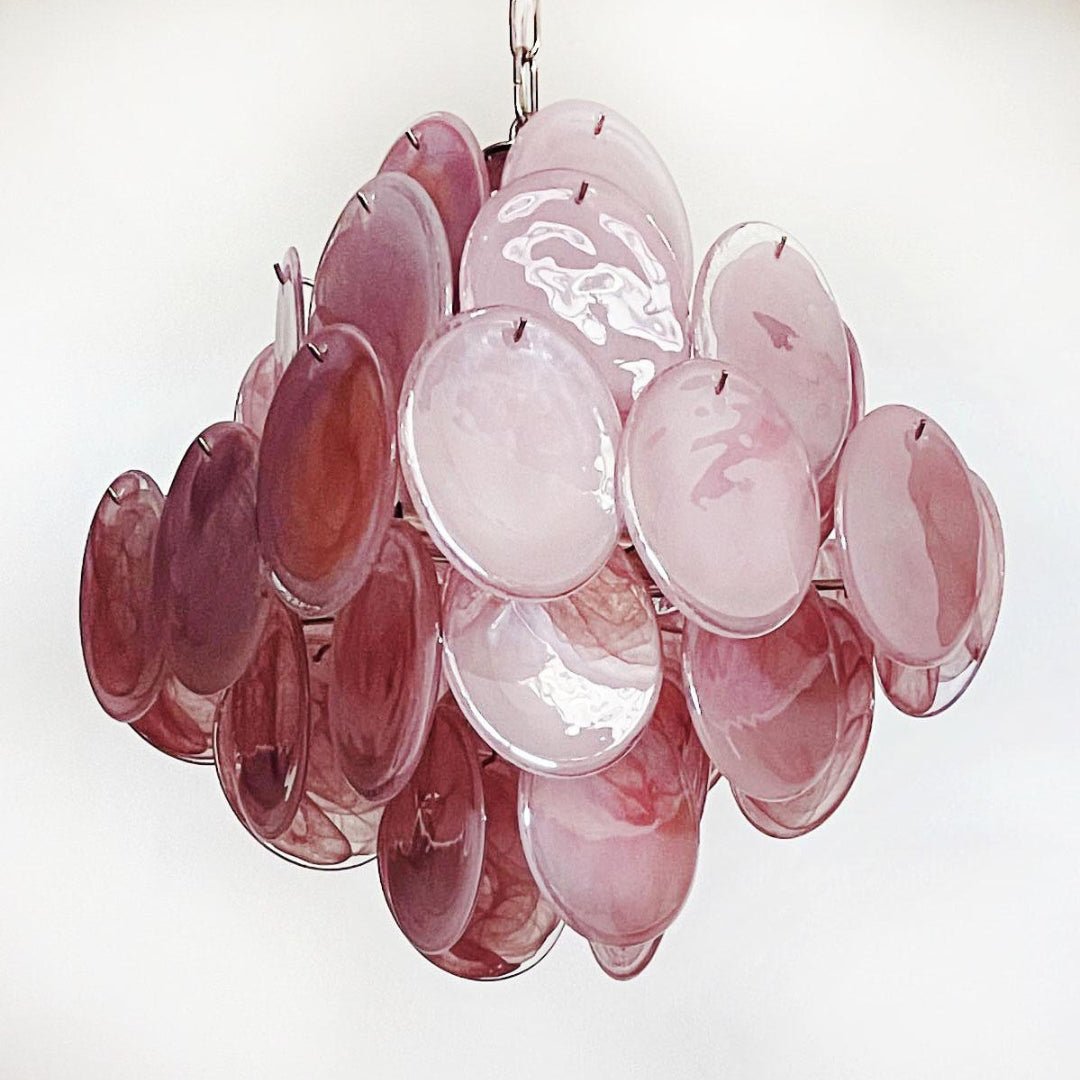 Murano Pink Disks Chandelier - YIOSI