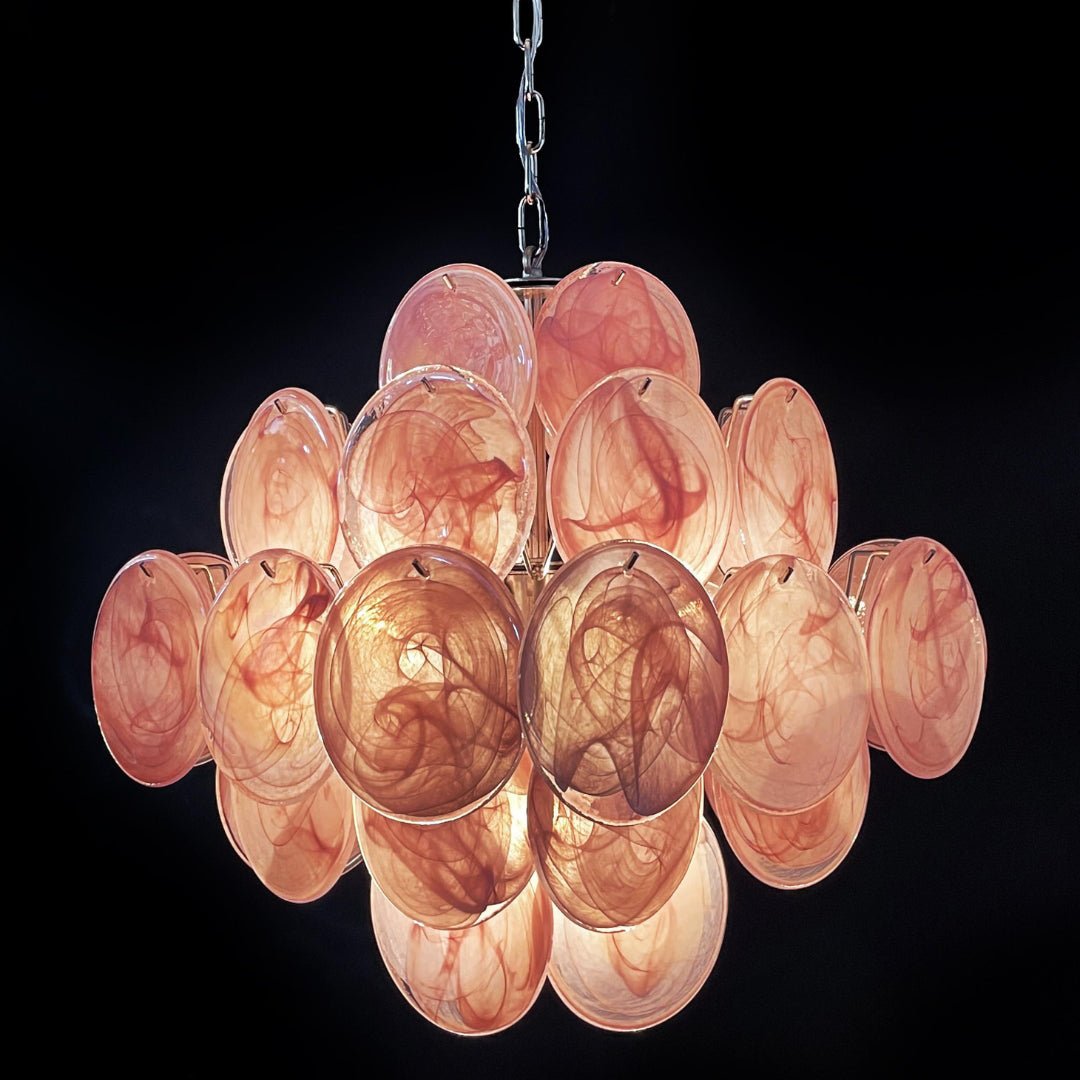 Murano Pink Disks Chandelier - YIOSI