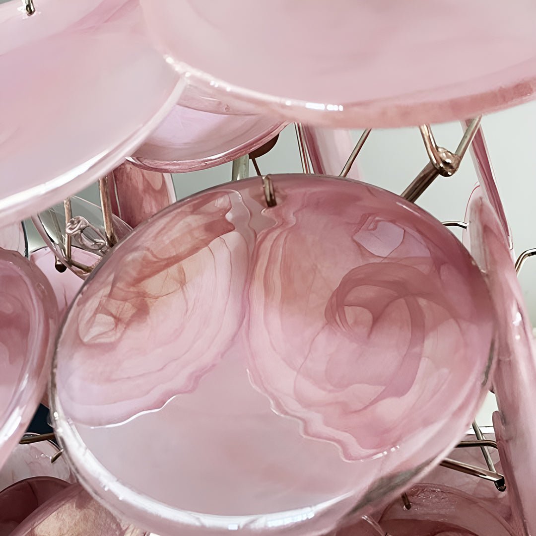Murano Pink Disks Chandelier - YIOSI