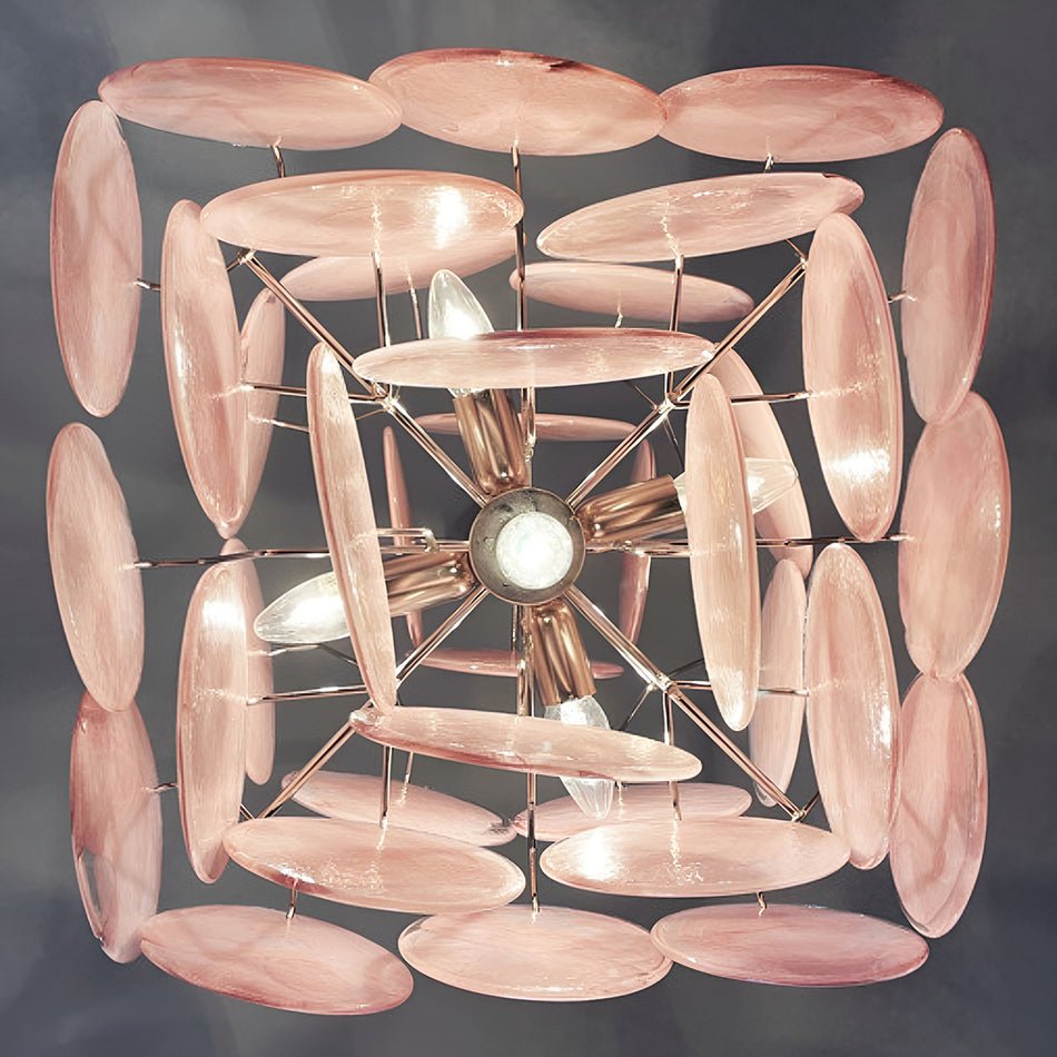 Murano Pink Disks Chandelier - YIOSI