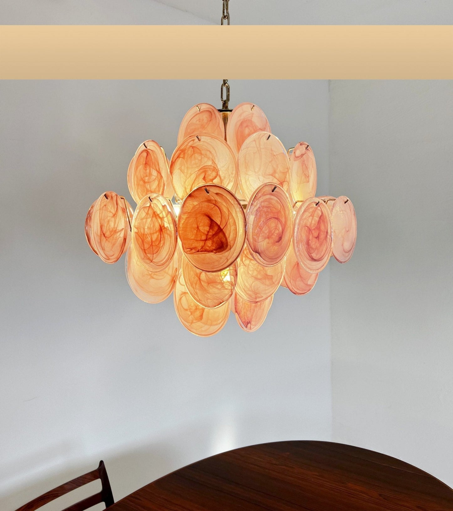 Murano Pink Disks Chandelier - YIOSI