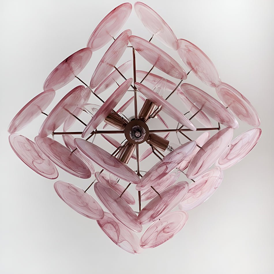 Murano Pink Disks Chandelier - YIOSI