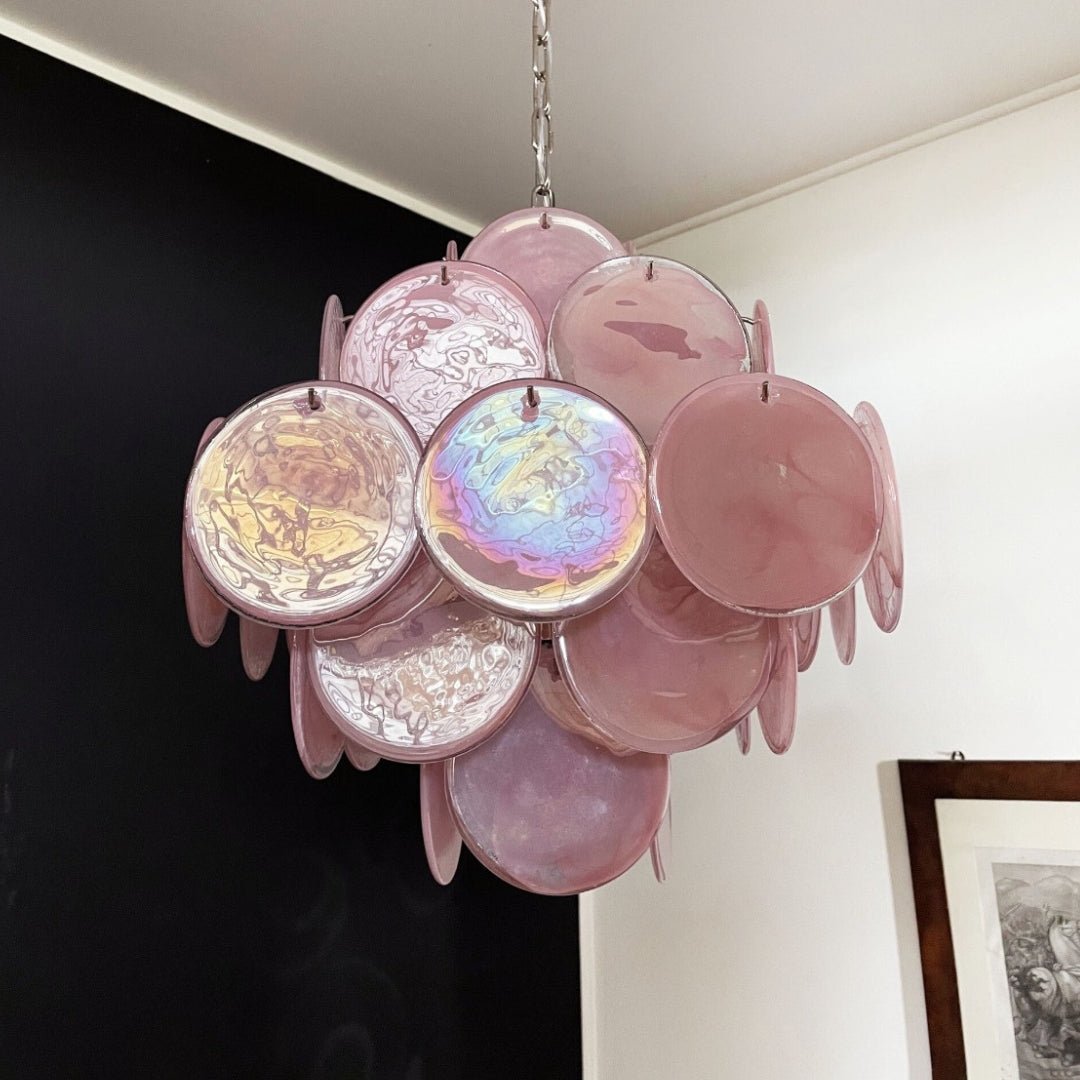 Murano Pink Disks Chandelier - YIOSI