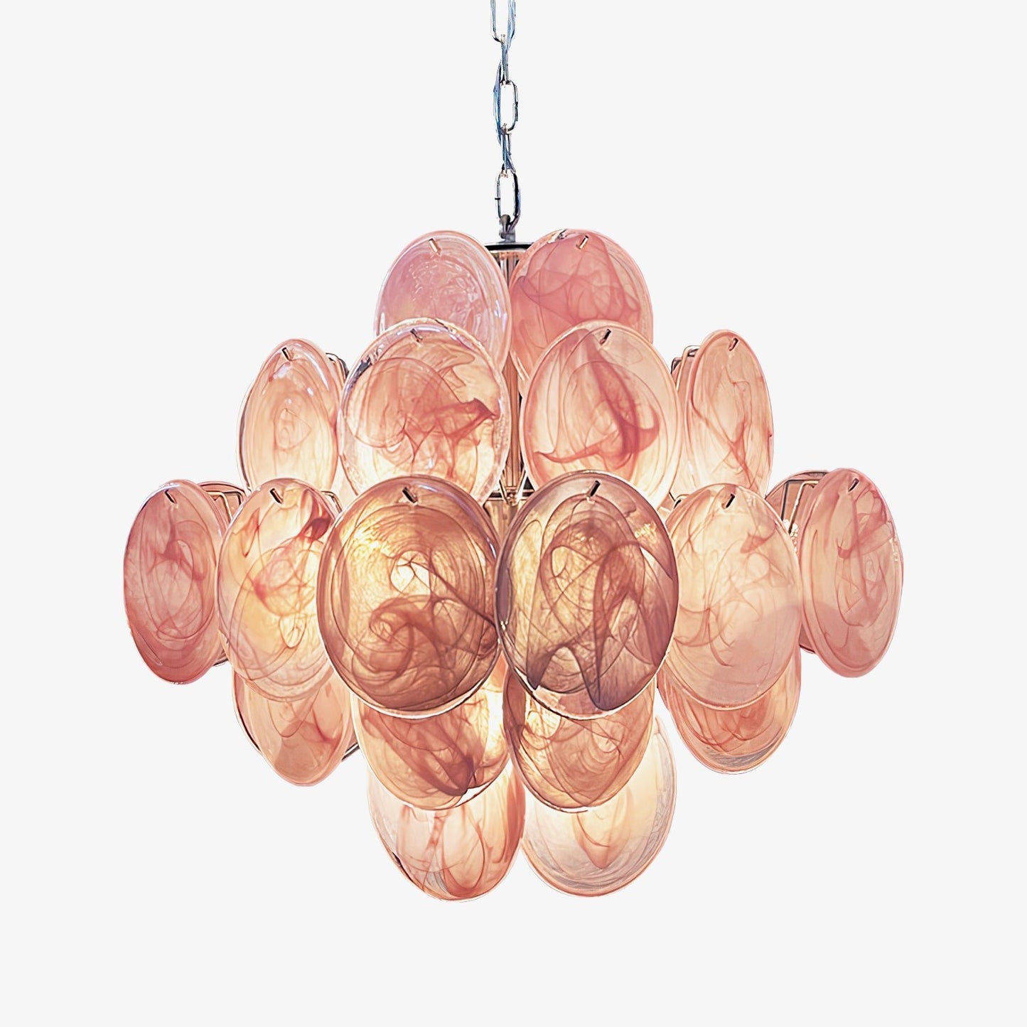 Murano Pink Disks Chandelier - YIOSI