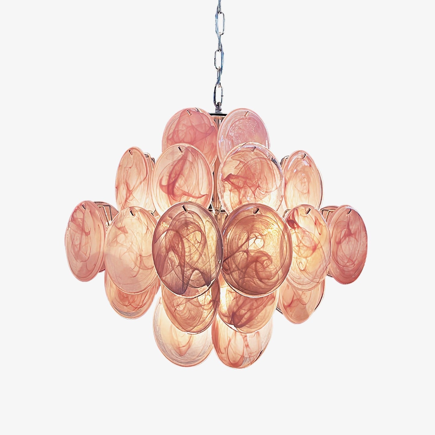 Murano Pink Disks Chandelier - YIOSI