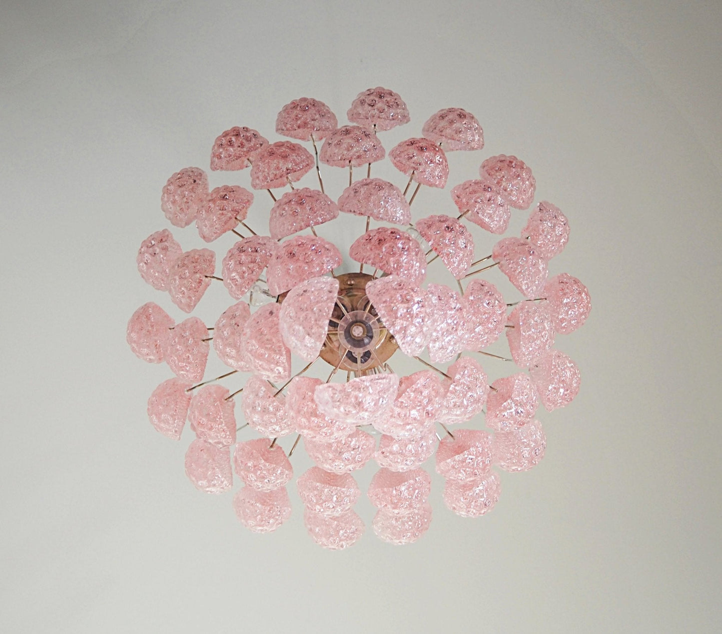 Murano Pink Glass Dewdrop Chandelier - YIOSI