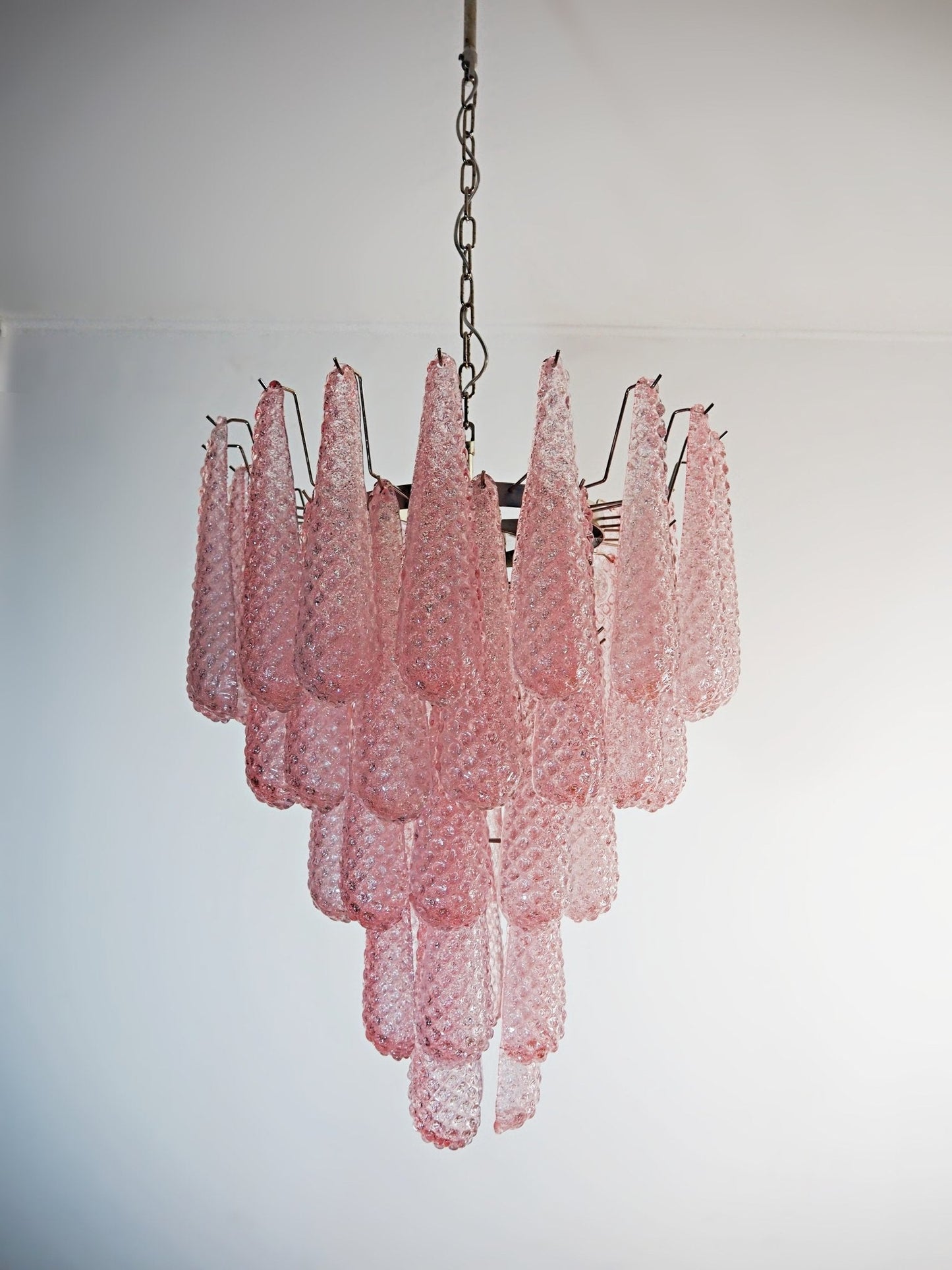 Murano Pink Glass Droplet Chandelier - YIOSI
