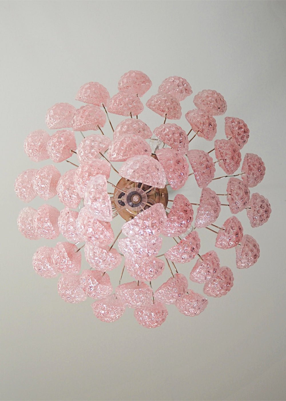 Murano Pink Glass Droplet Chandelier - YIOSI