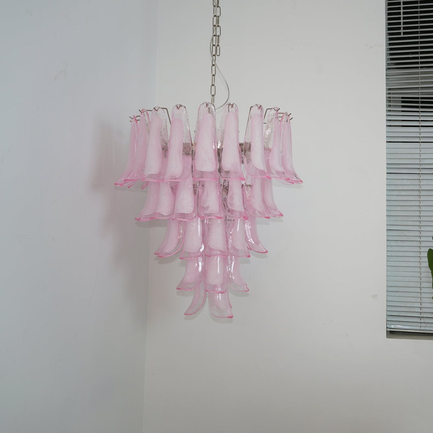 Murano Pink Glass Petals Chandelier - YIOSI