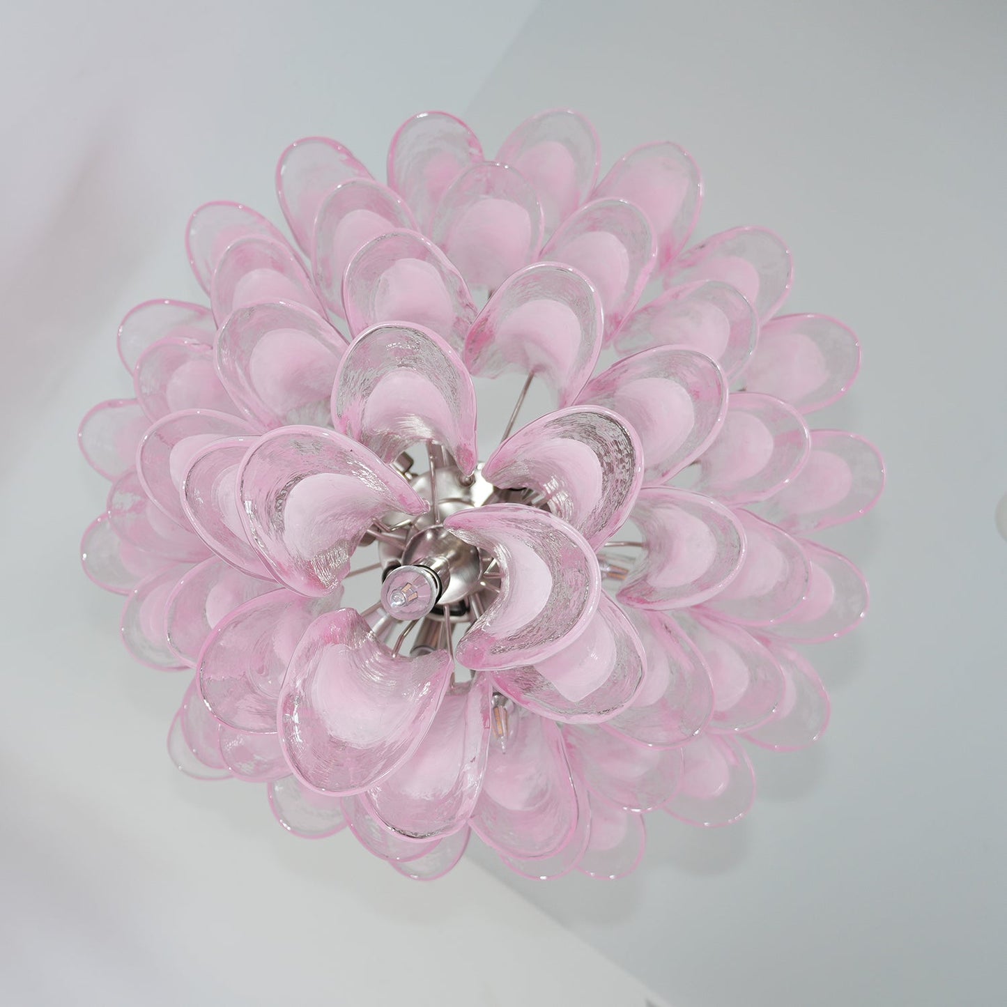 Murano Pink Glass Petals Chandelier - YIOSI