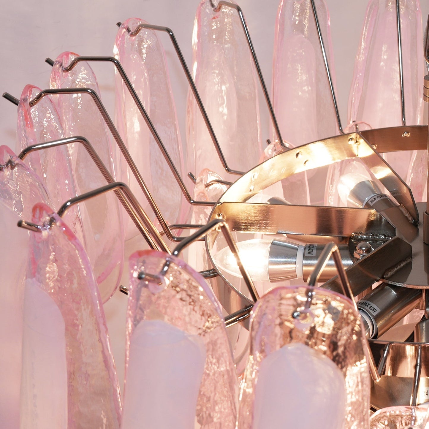 Murano Pink Glass Petals Chandelier - YIOSI