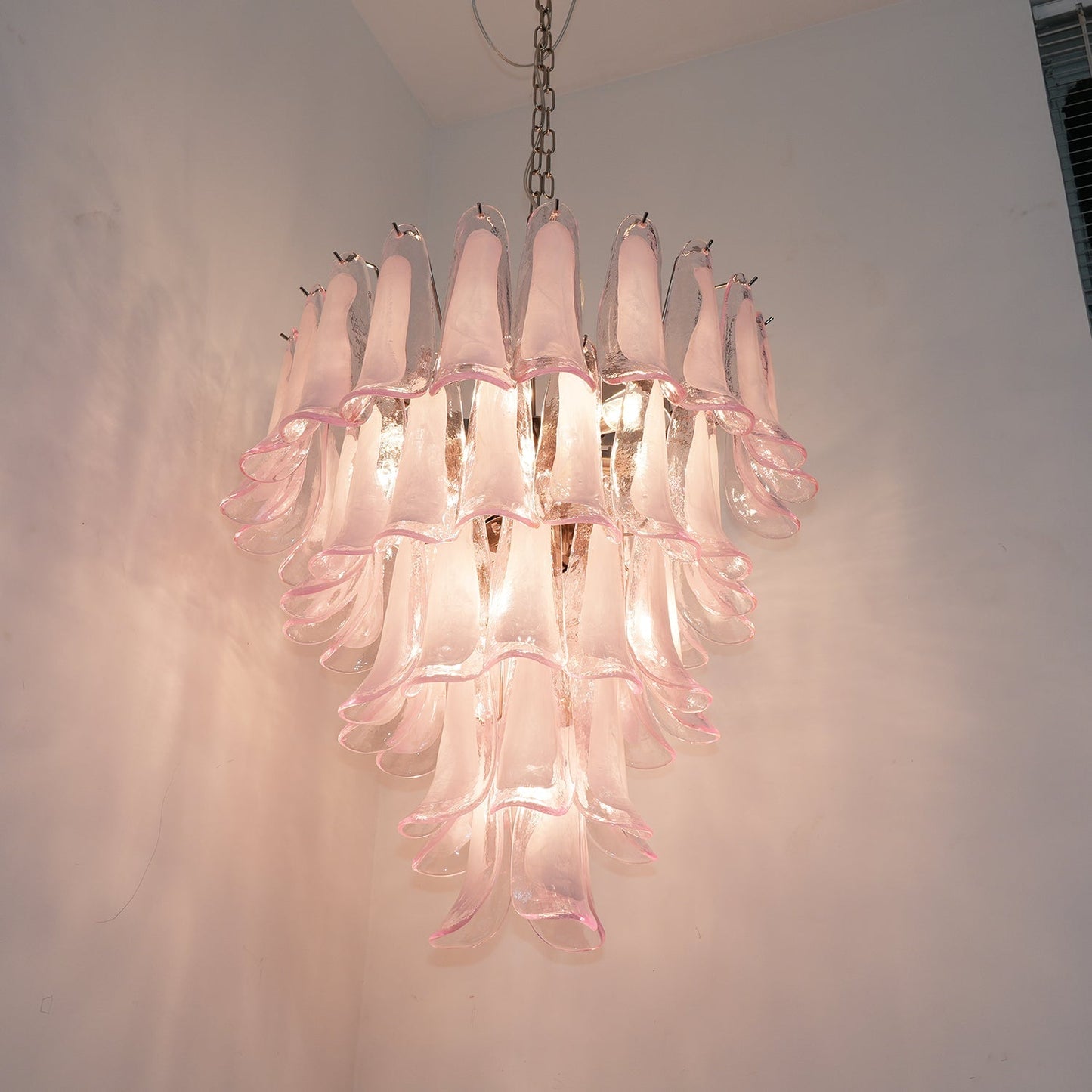 Murano Pink Glass Petals Chandelier - YIOSI