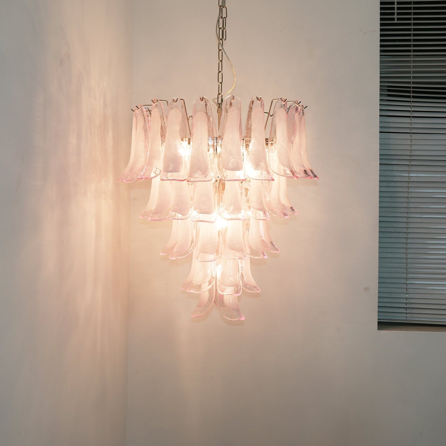 Murano Pink Glass Petals Chandelier - YIOSI